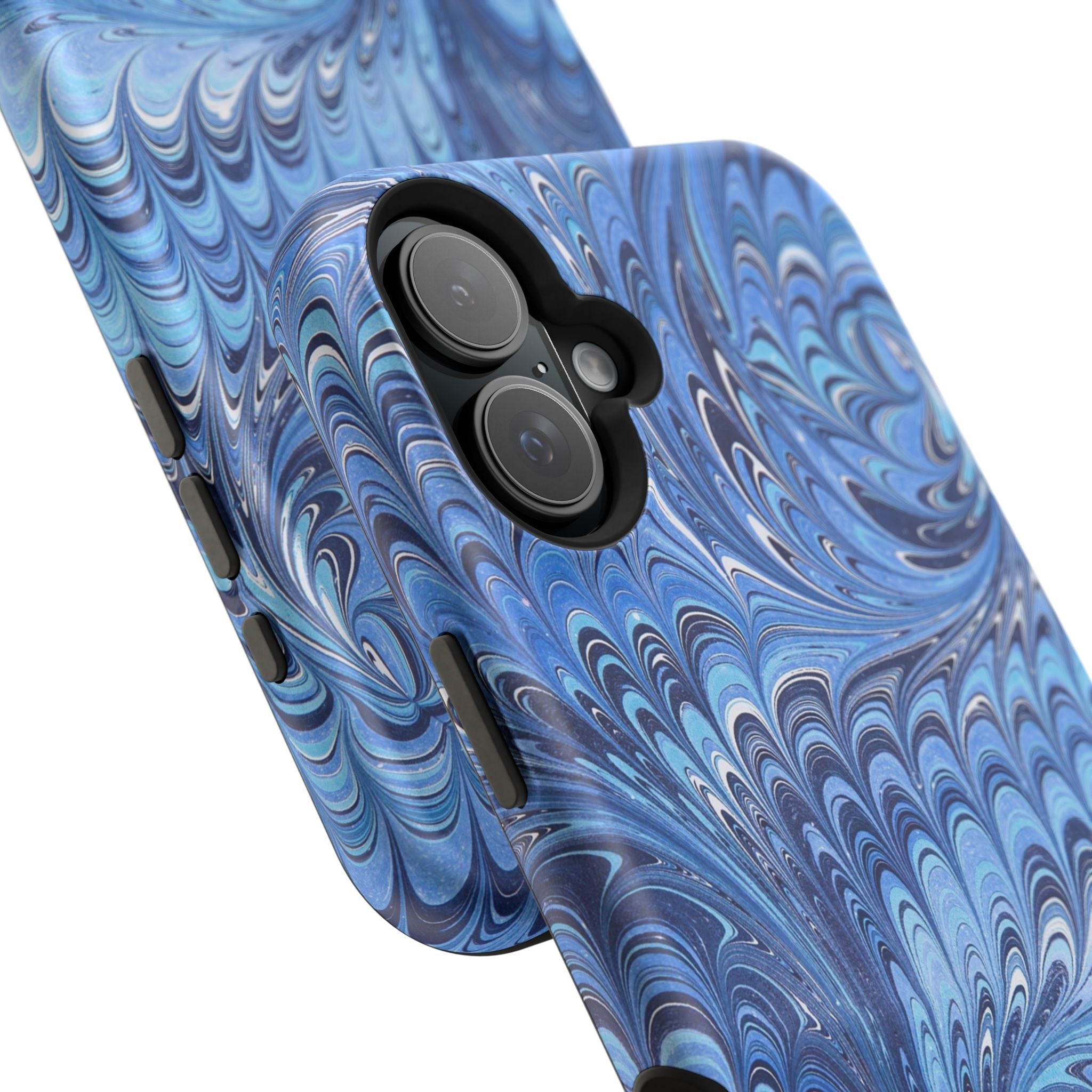 Blue Marbled Swirl Phone Case - Dual Layer Case