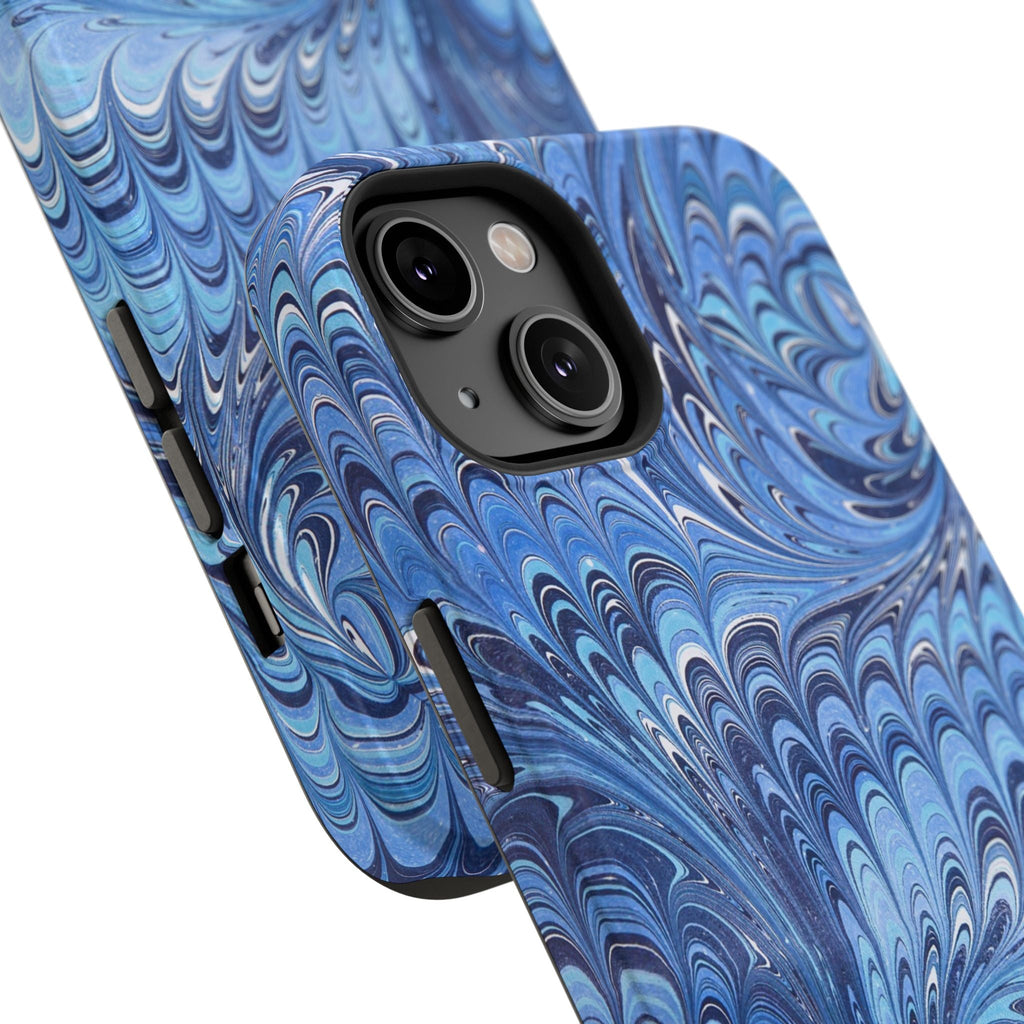 Blue Marbled Swirl Phone Case - Dual Layer Case