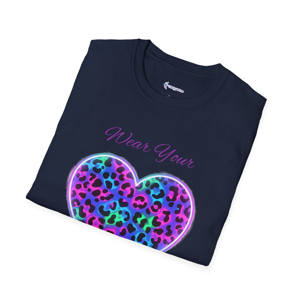Heart Leopard Print T-Shirt - Wear Your Imagination - Colorful Animal Print Tee