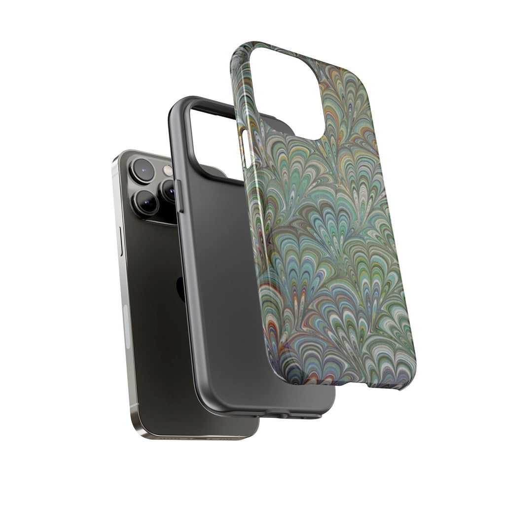 Green Peacock Marbled Phone Case — "Tough Cases" Ultra-Tough Protective Cover