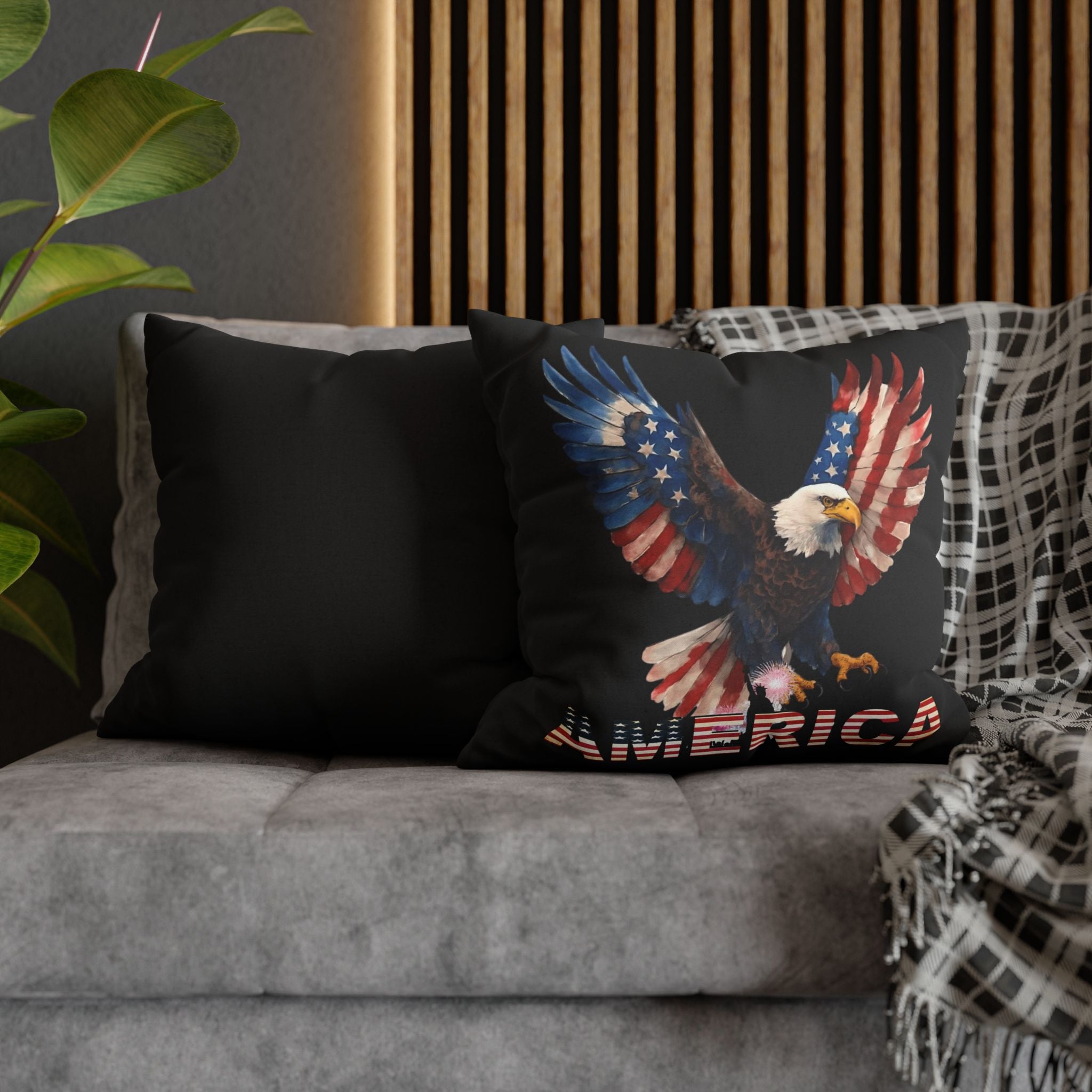 Patriotic Eagle Throw Pillowcase