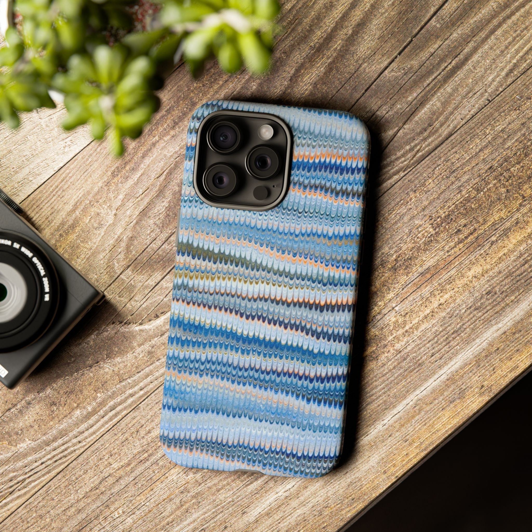 Blue Marbled Phone Cases iPhone 16 + Samsung + Apple + Google