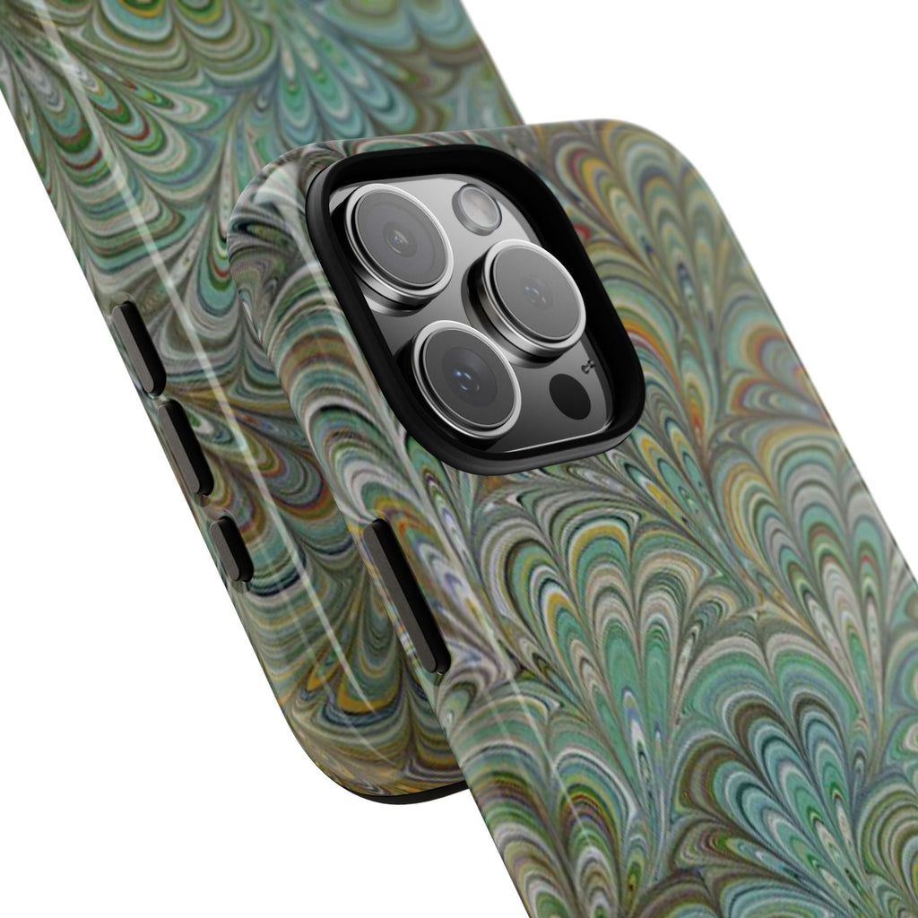 Green Peacock Marbled Phone Case — "Tough Cases" Ultra-Tough Protective Cover