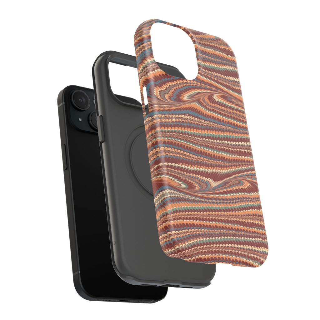 Neutrals Burgundy, Beige, Rust Hues Italian Vintage Marble Design Phone Case for Apple + Samsung