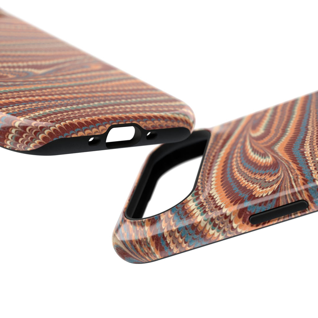 Neutrals Burgundy, Beige, Rust Hues Italian Vintage Marble Design Phone Case for Apple + Samsung