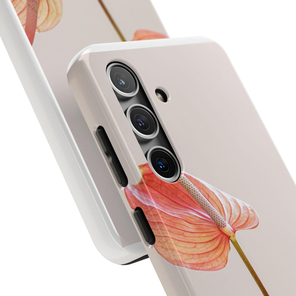 Orange Flower with Leaves Tough Phone Cases