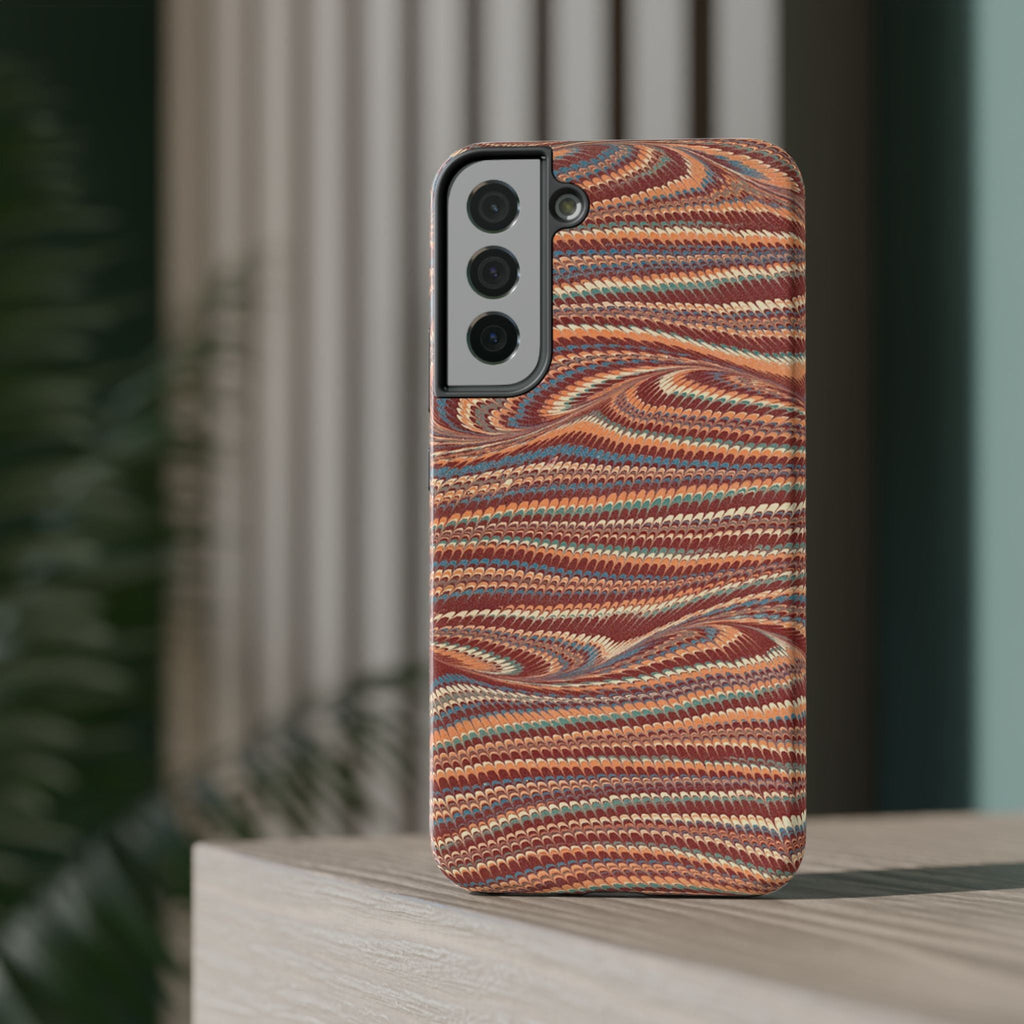 Neutrals Burgundy, Beige, Rust Hues Italian Vintage Marble Design Phone Case for Apple + Samsung