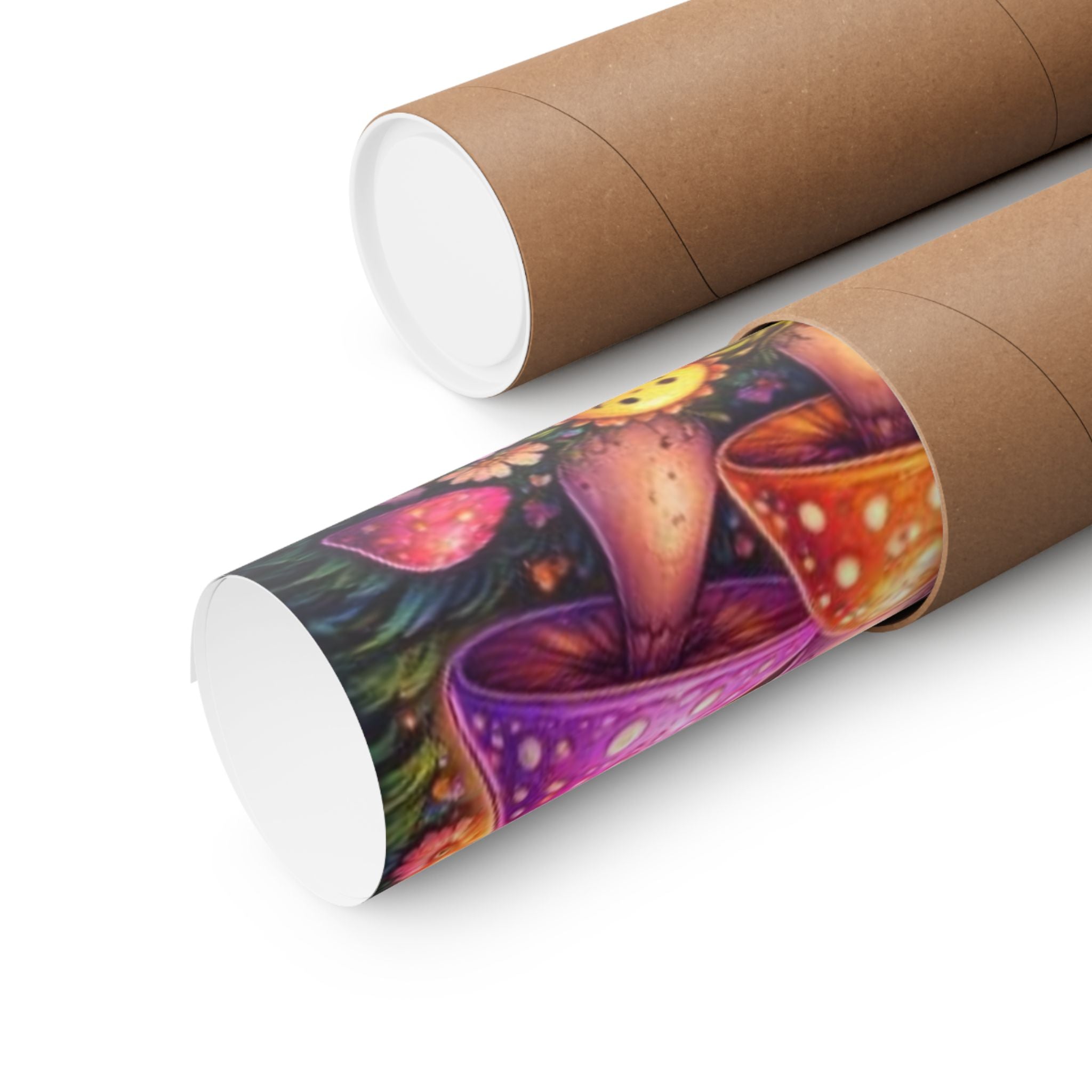 Psychedelic Rainbow Mushroom Poster