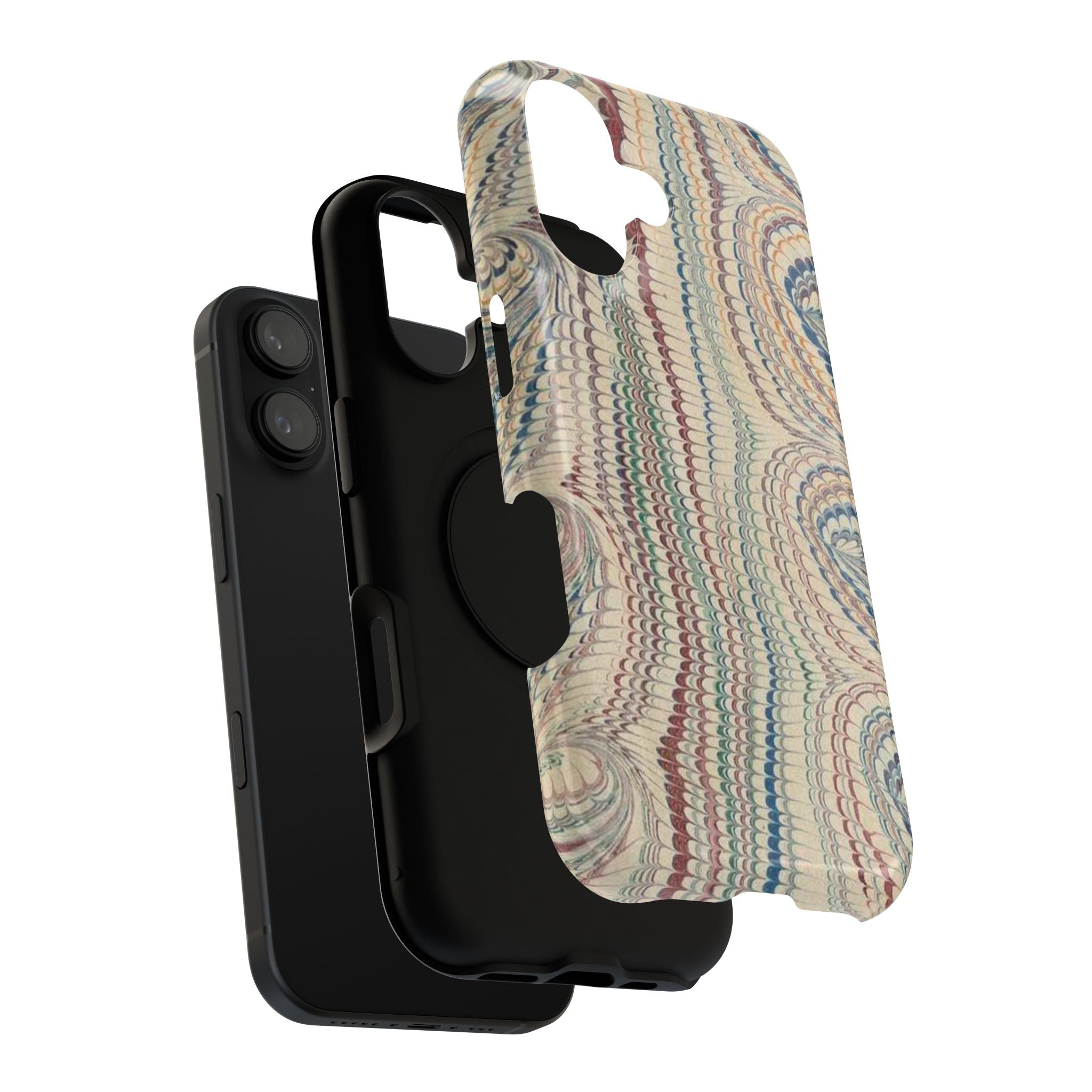 Italian Beige & Blue Marble Phone Case — Impact-Resistant Durable Case for Apple & Samsung