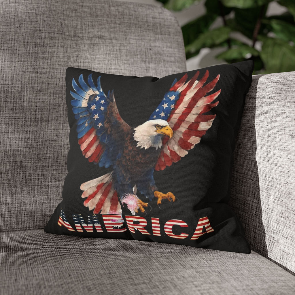 Patriotic Eagle Throw Pillowcase
