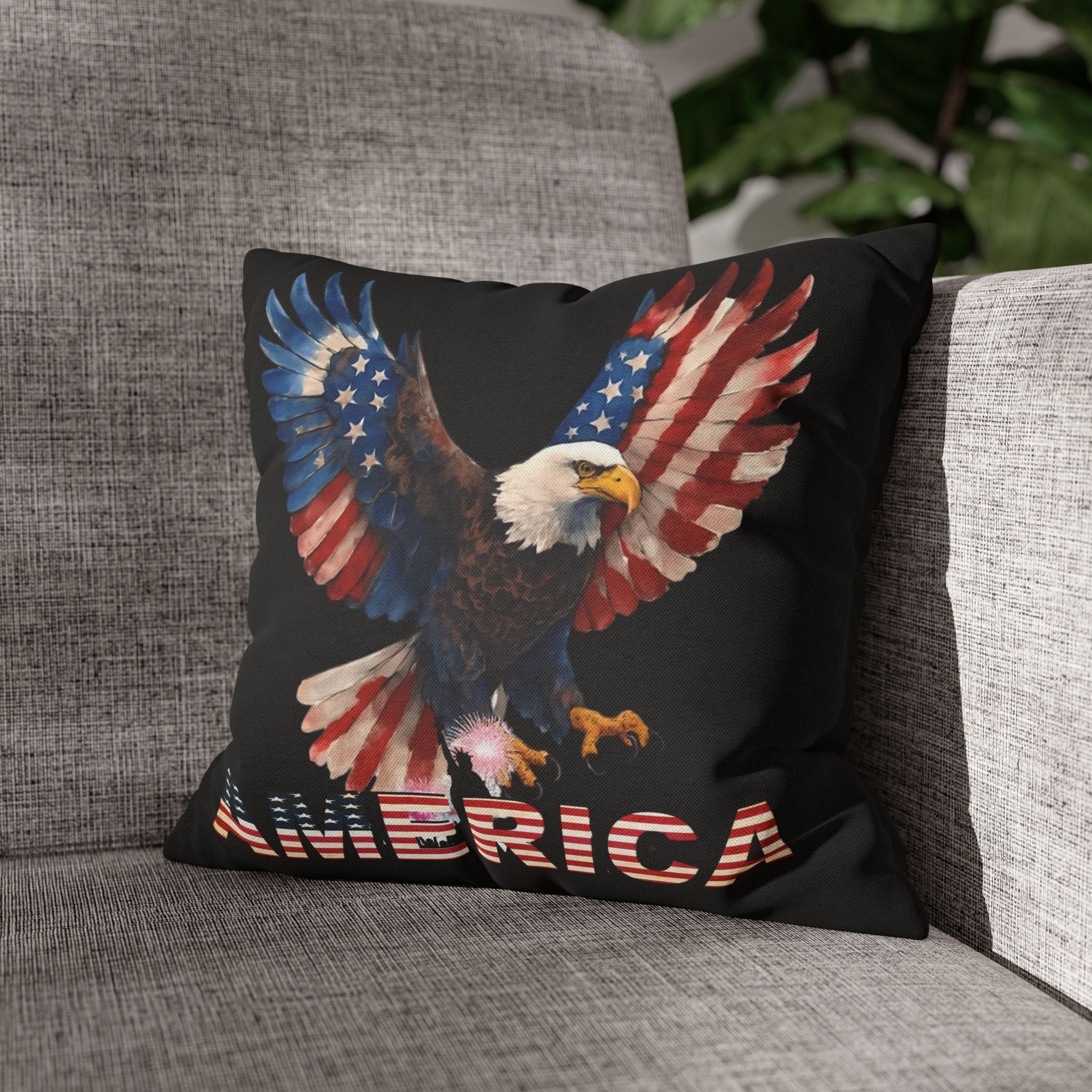 Patriotic Eagle Throw Pillowcase