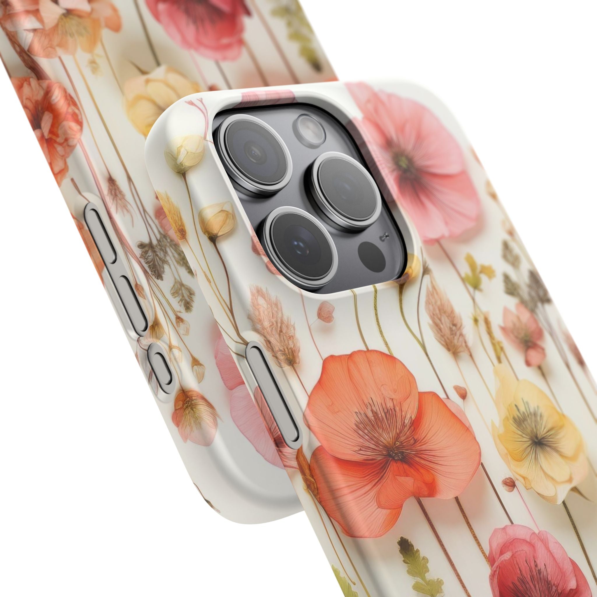 Pink Floral Pressed Flowers - Slim Case