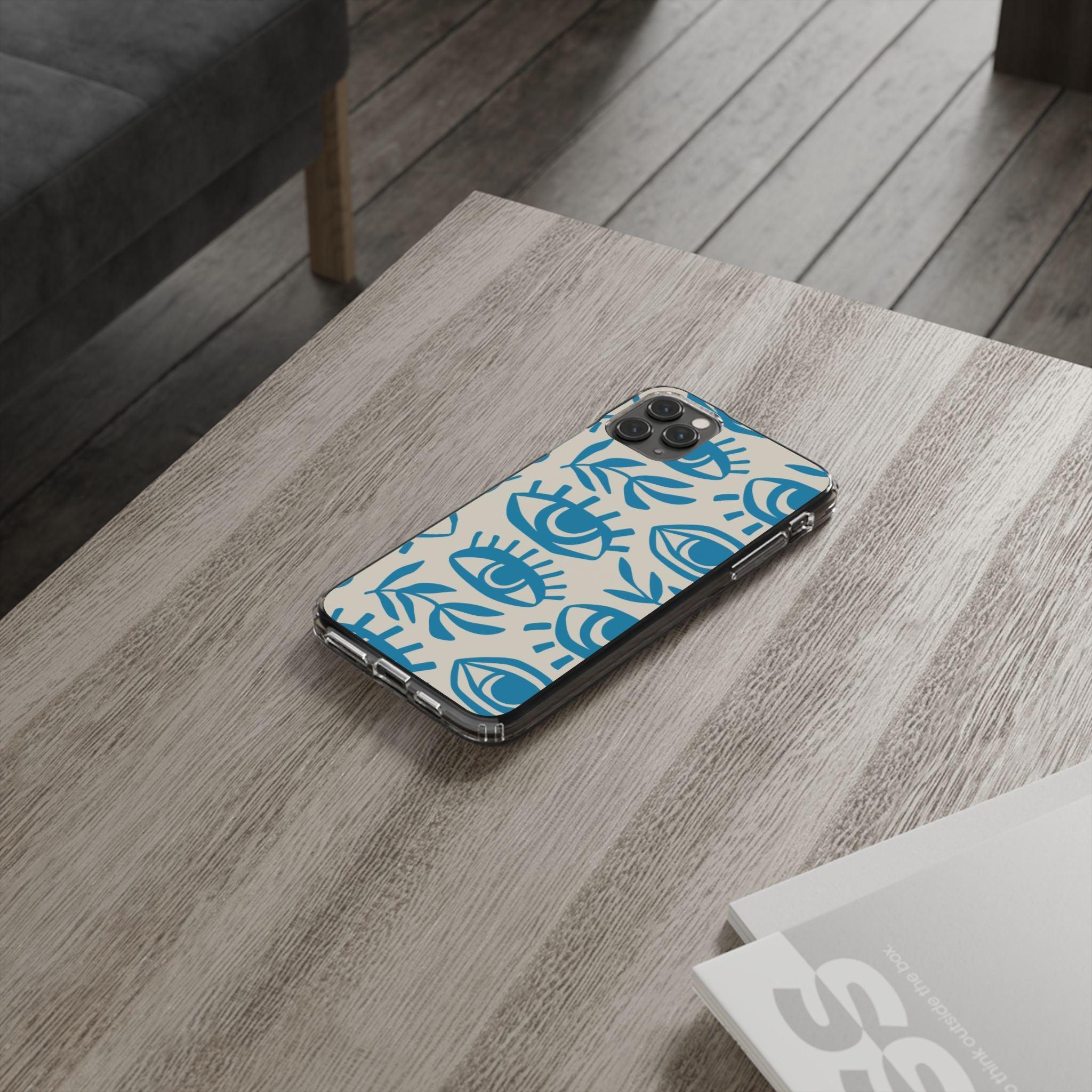 Eyes And Leaves  Pattern Clear Cases