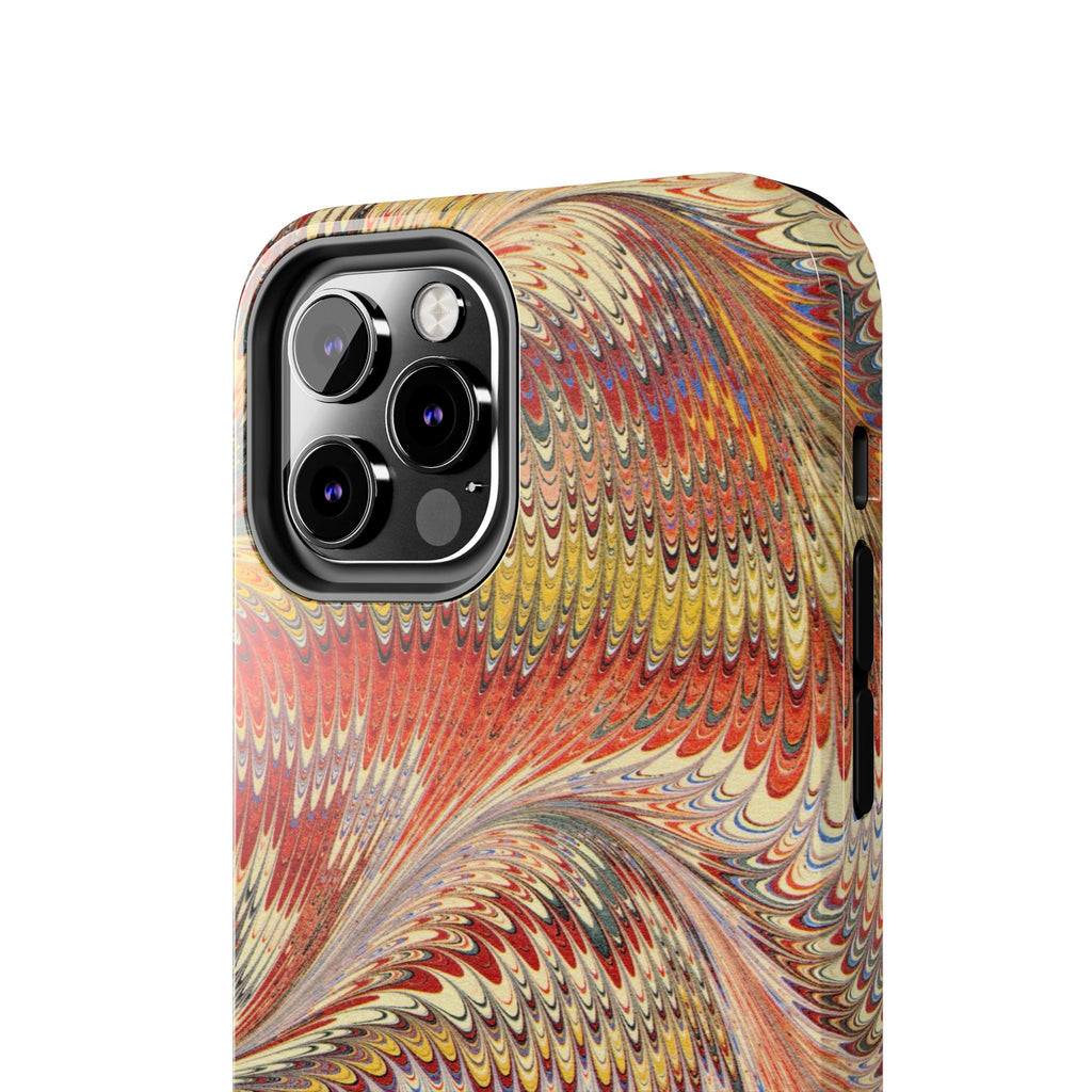Rust and Gold Marble Italian Tough Phone Case — Durable Marbled Phone Case