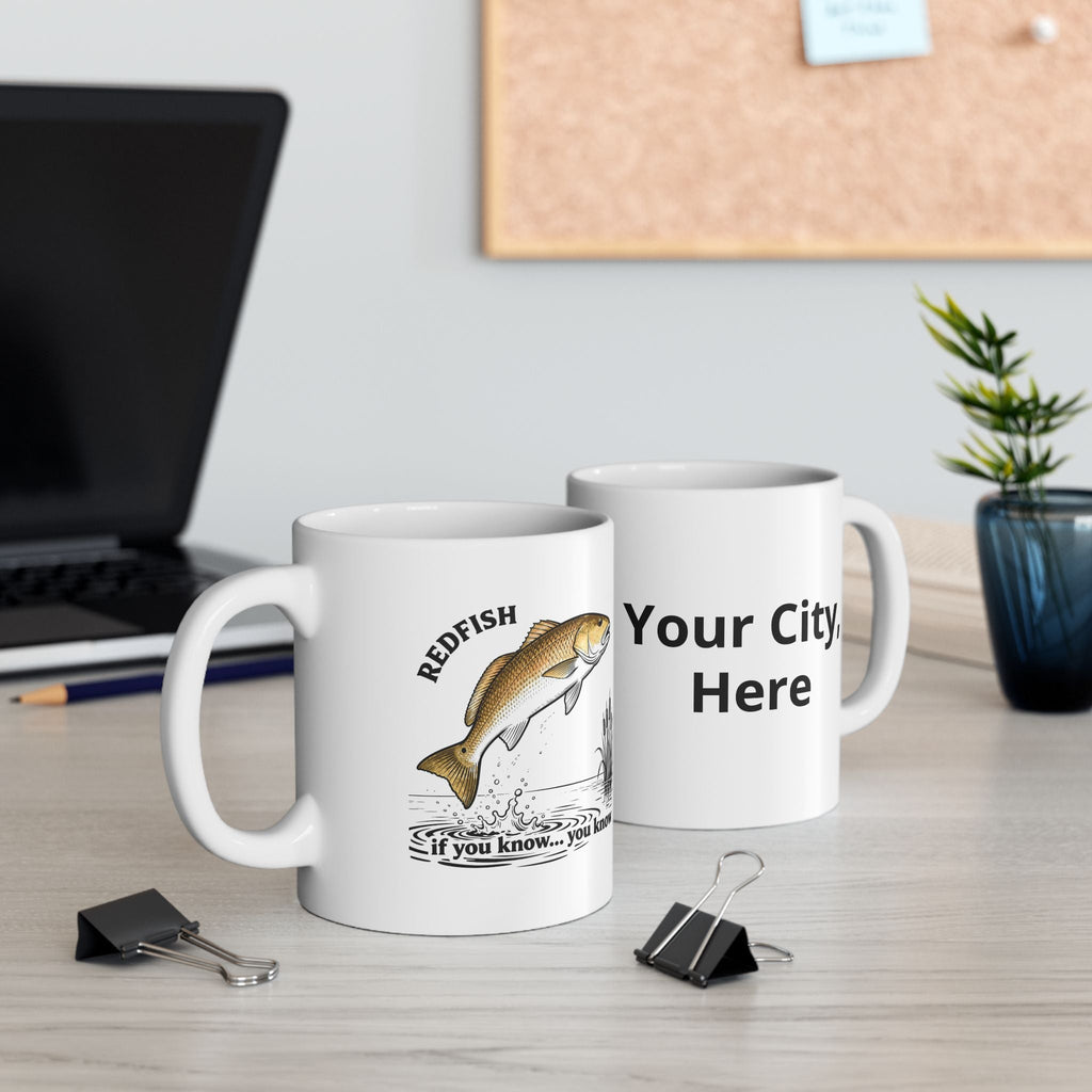 Ceramic Mug – Customizable 'Your County Here' Wildlife Emblem Coffee Cup (11oz/15oz)