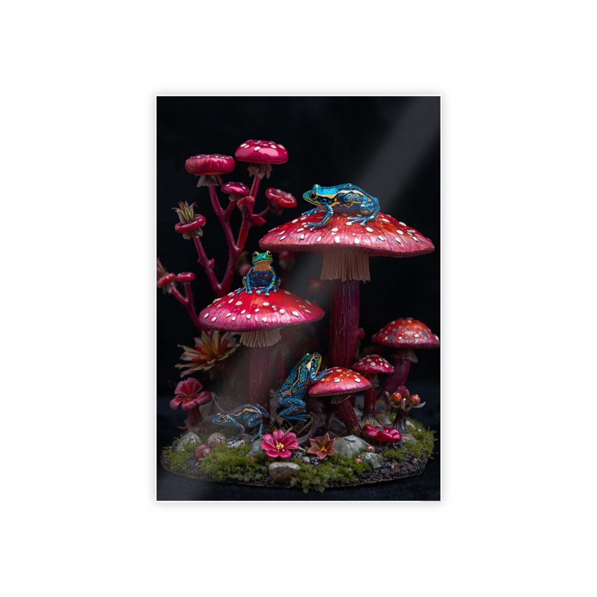Gloss Poster — Midnight Mushroom Fantasy Art Print