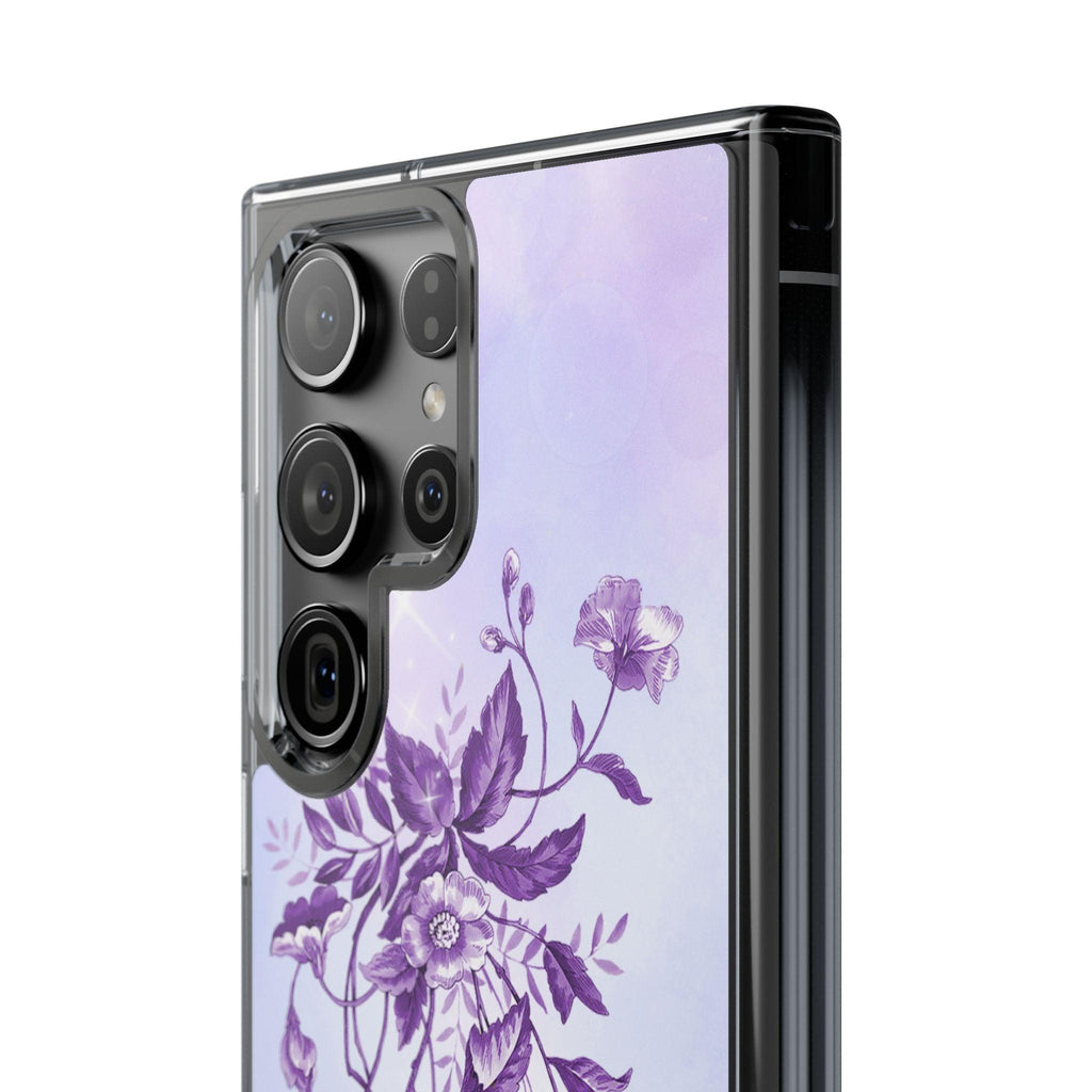 Floral design In Purple Clear Cases