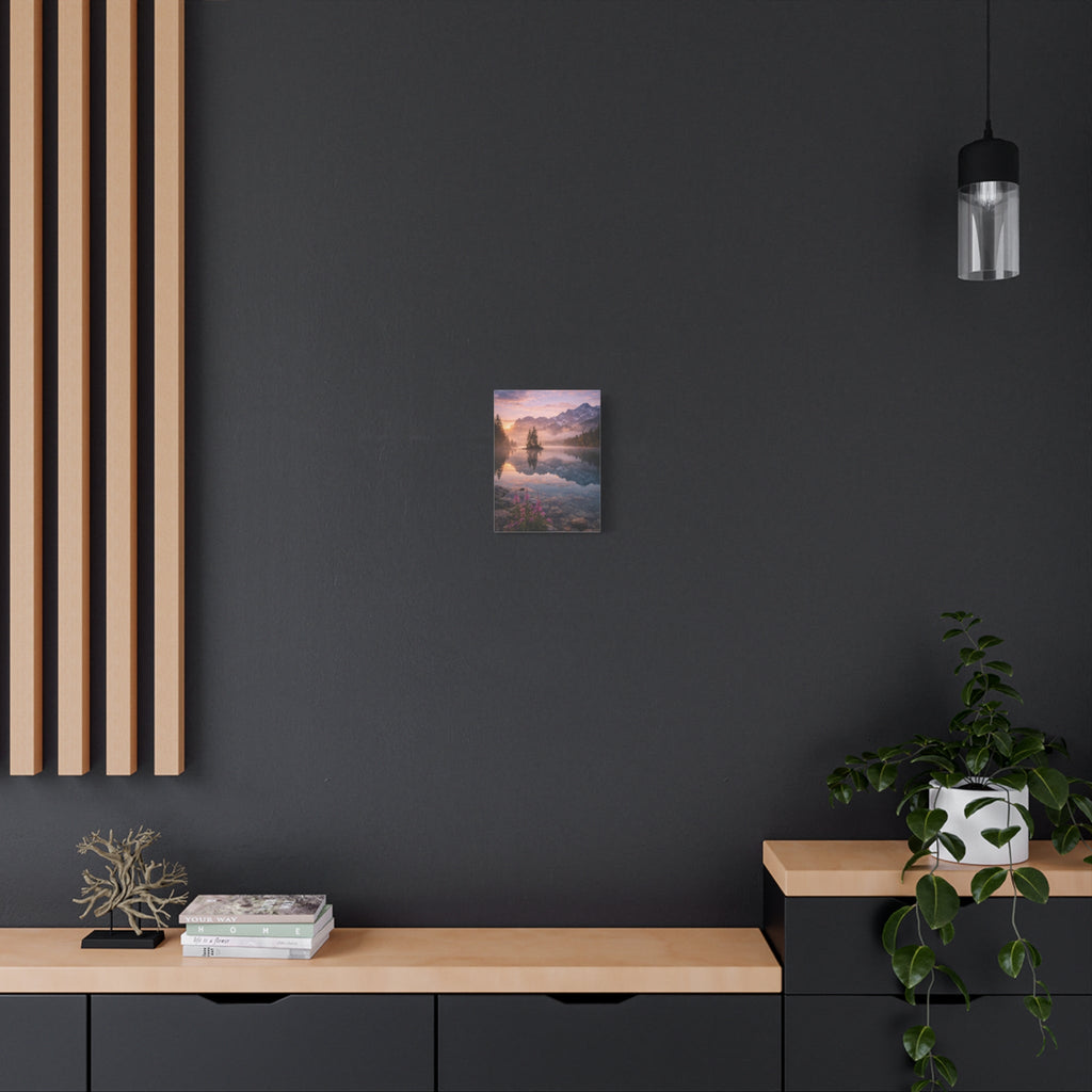 Sunrise Mountain Lake Matte Canvas Print
