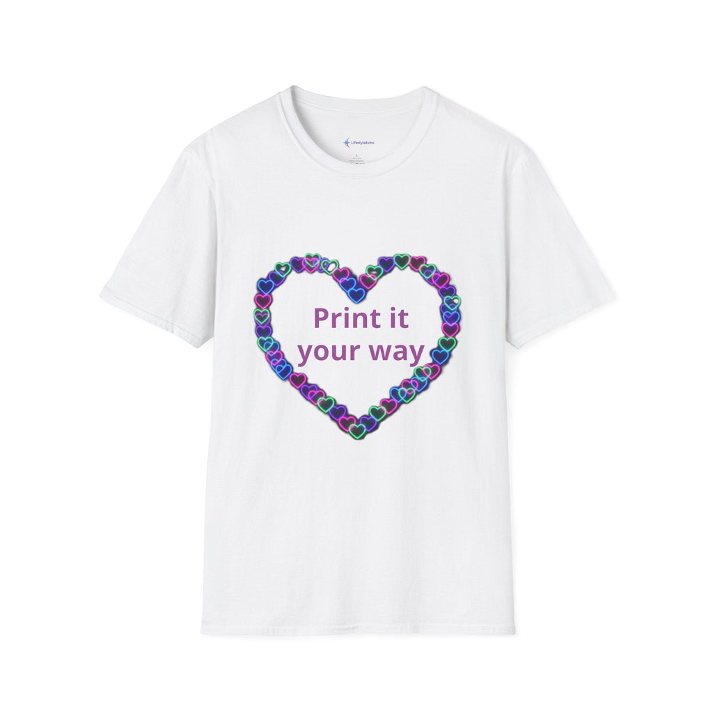 Heart Rose T-Shirt - Print It Your Way - Floral Graphic Tee