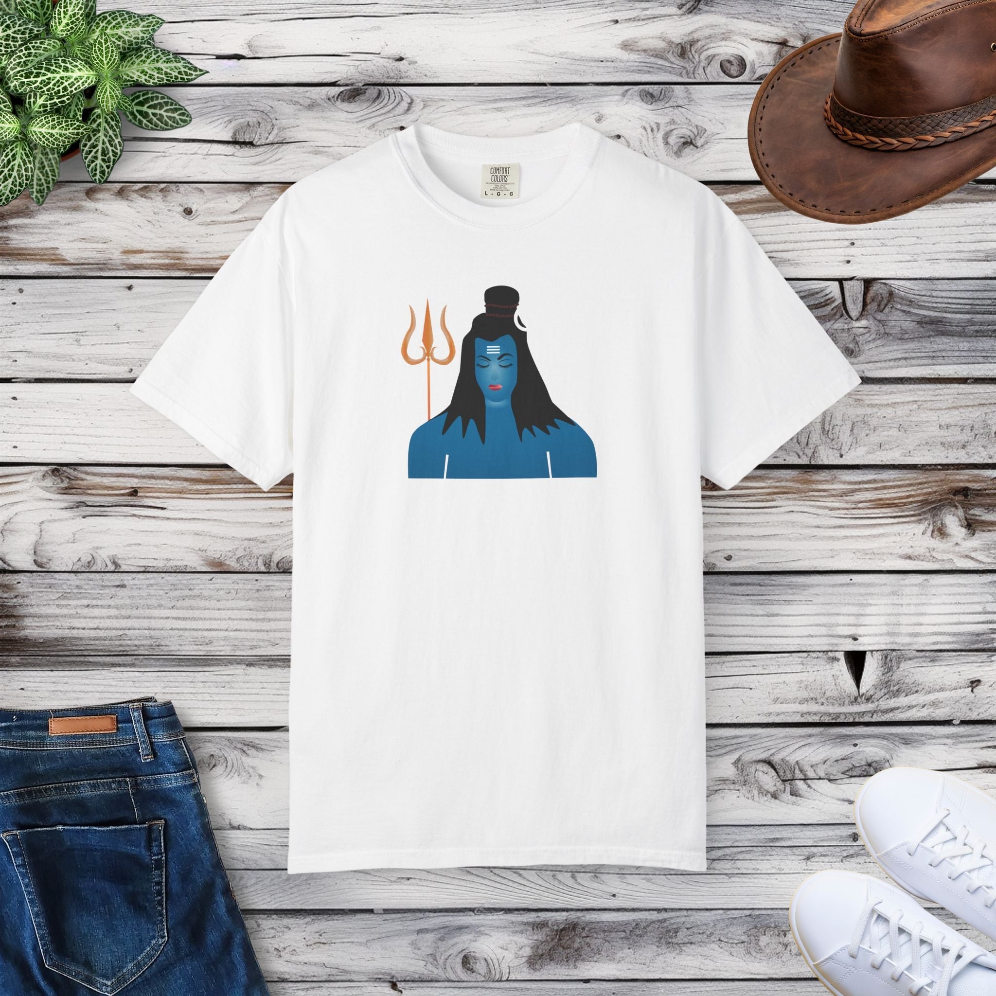 Lord Shiva Cotton T-Shirt - Garment Dyed Comfort Tee - DipaliZ