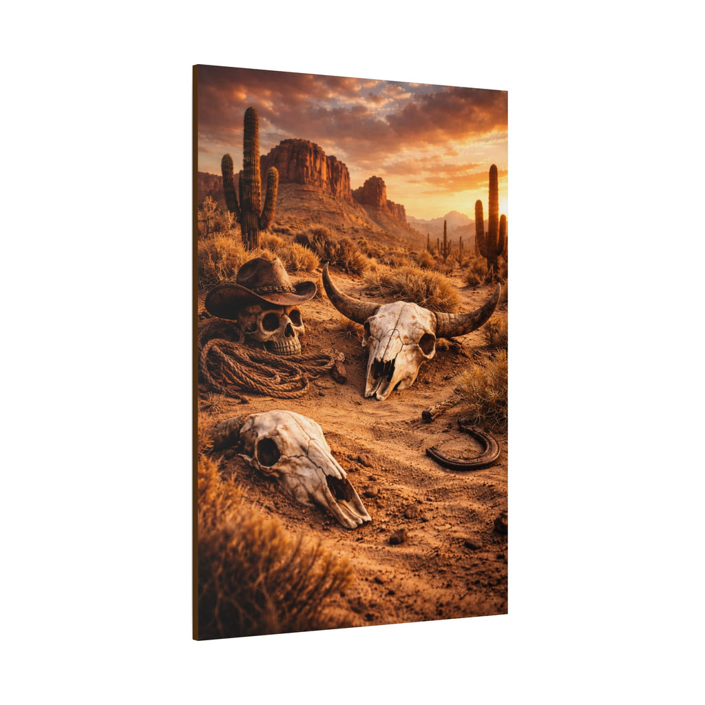 Desert Skull Canvas Art — Western Cowboy Rodeo Wall Decor