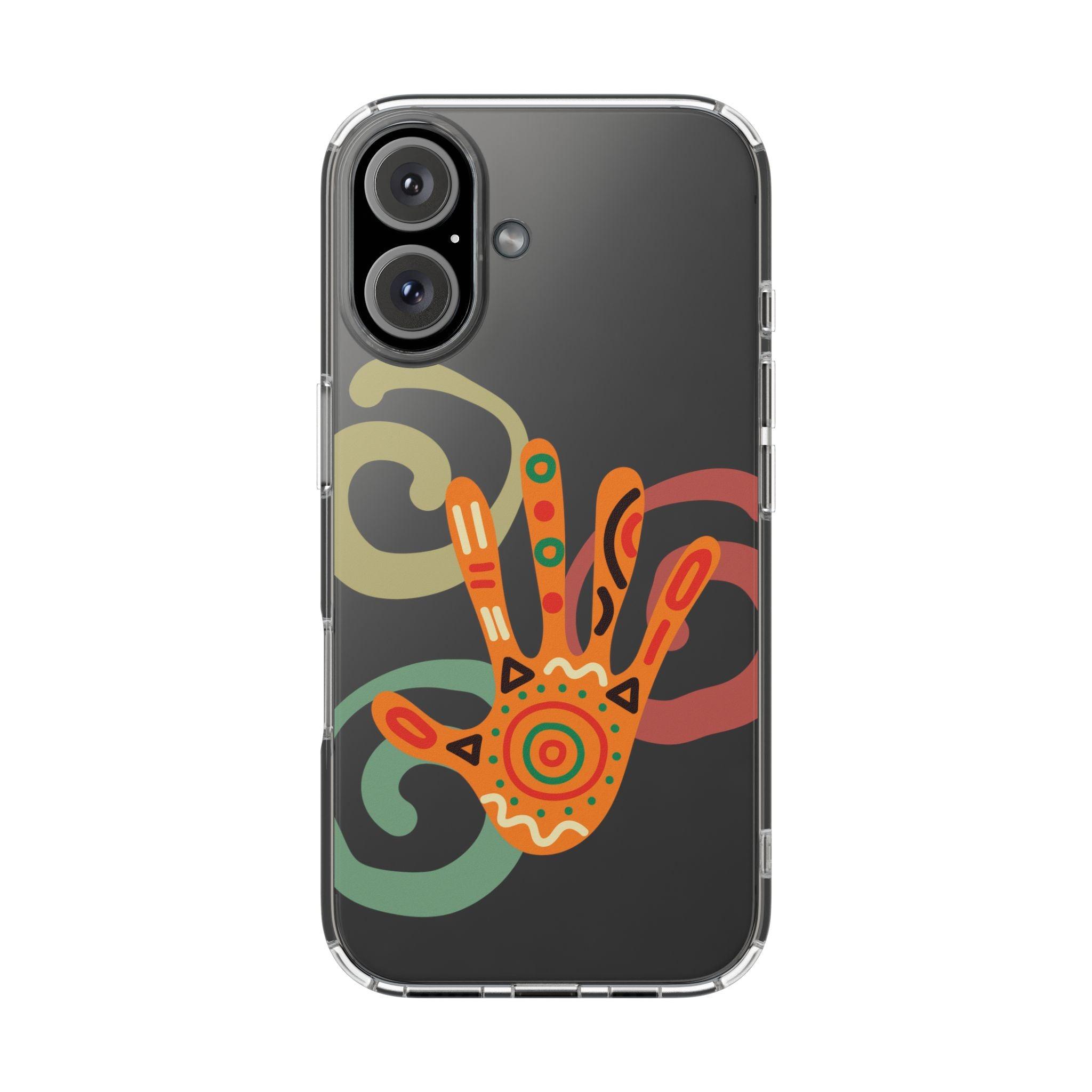 Clear Cases Colorful Hand Print design