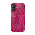 Deep Pink Marbled Swirl - Single Layer Slim Phone Case