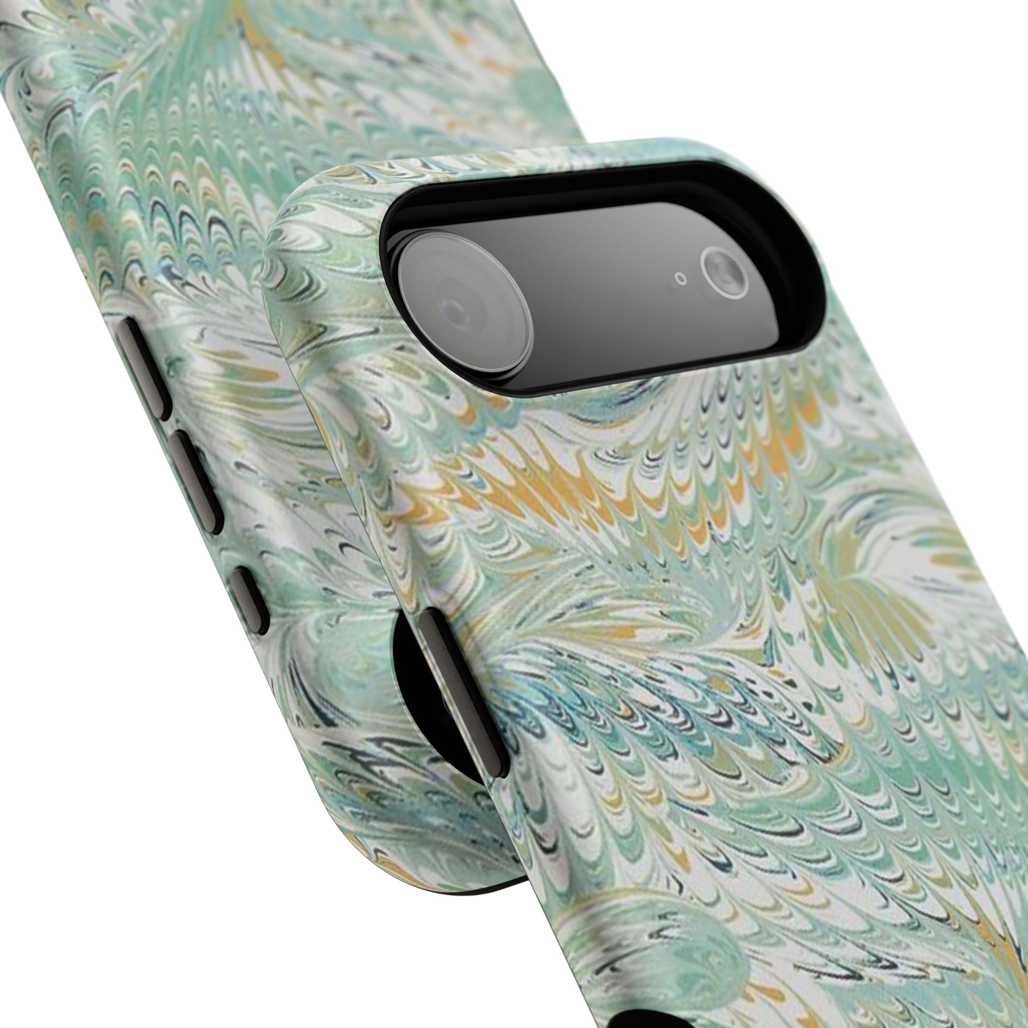 Mint Green Marbled Swirl Phone Case - Dual Layer