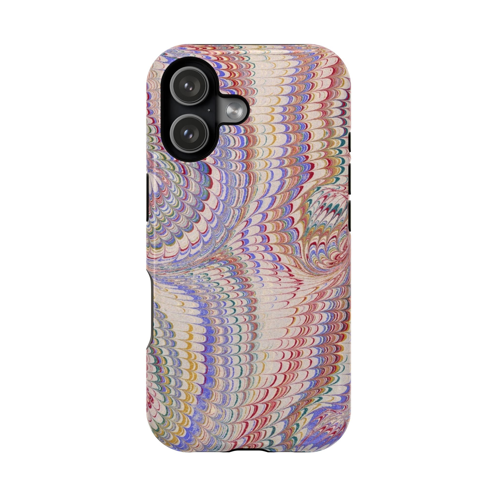Pink and Lavender Pastel Italian Vintage Feathered Design Dual Layer Durable Phone Case