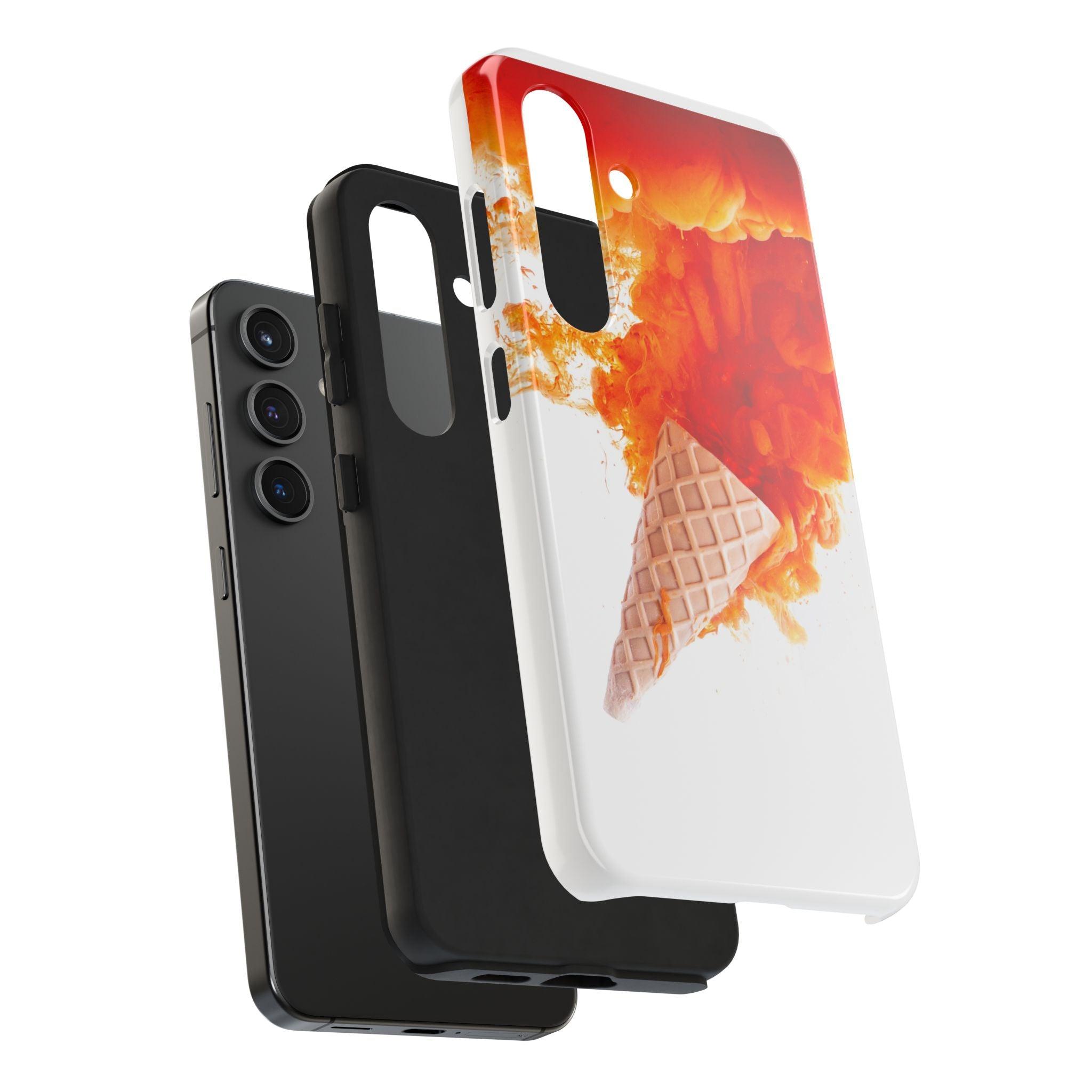 Ice Cream With Flame Of Colors Tough Phone Cases