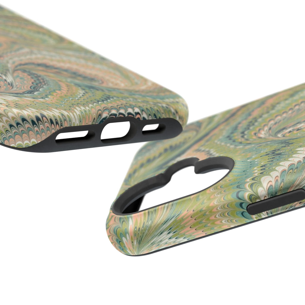 Green Pastel Italian Marble Design Magnetic MAG SAFE High Impact iPhone Cases