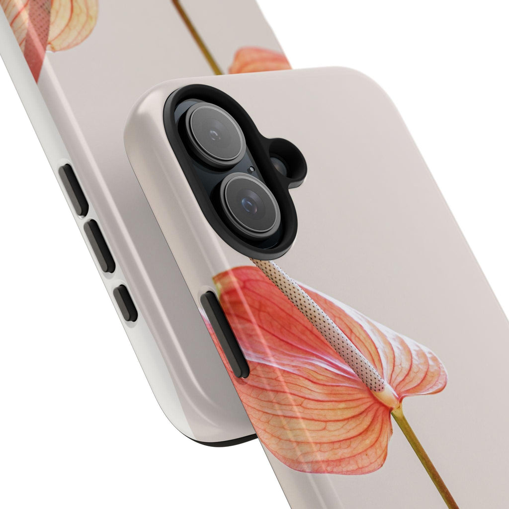 Orange Flower with Leaves Tough Phone Cases