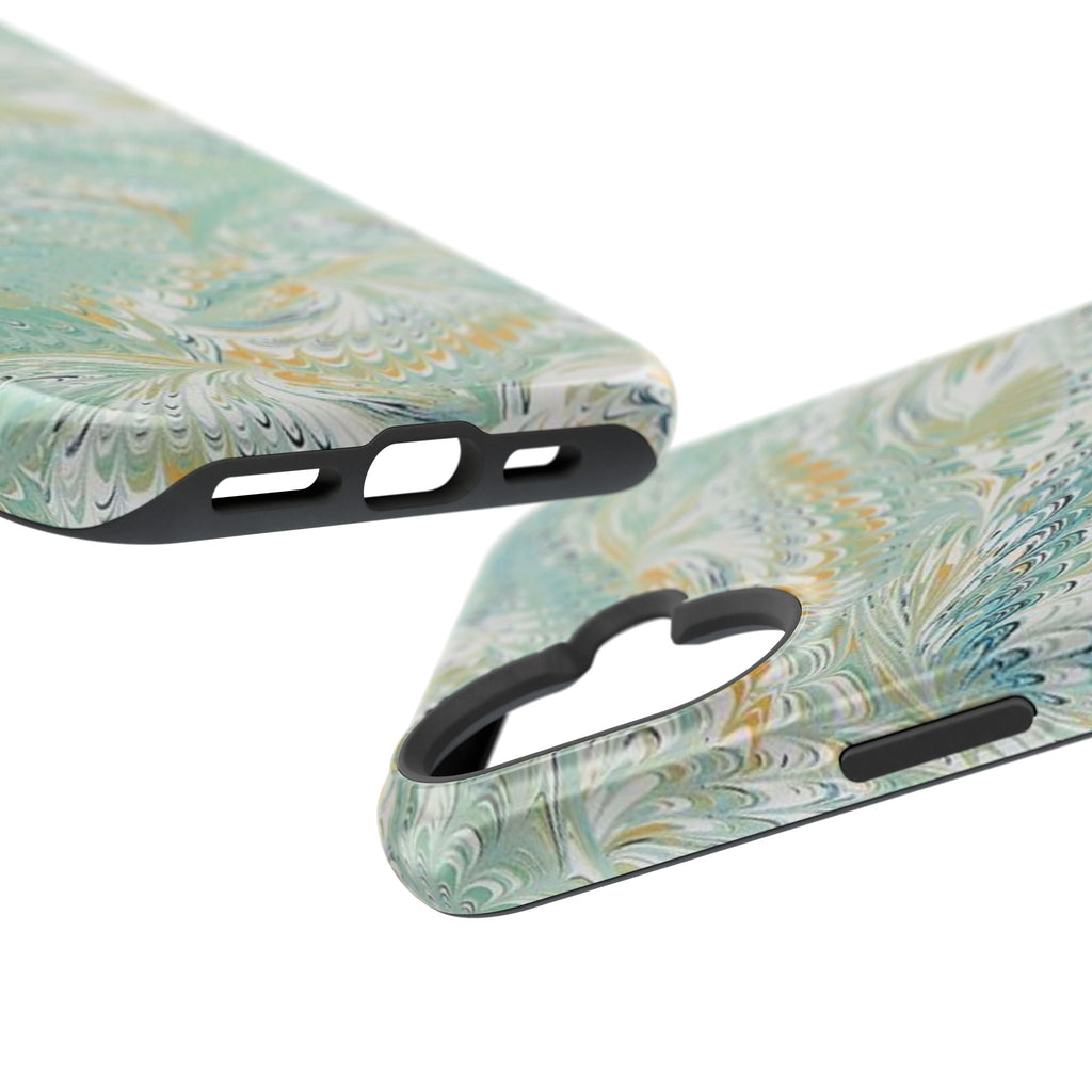 Mint Green Marbled Swirl Phone Case - Dual Layer