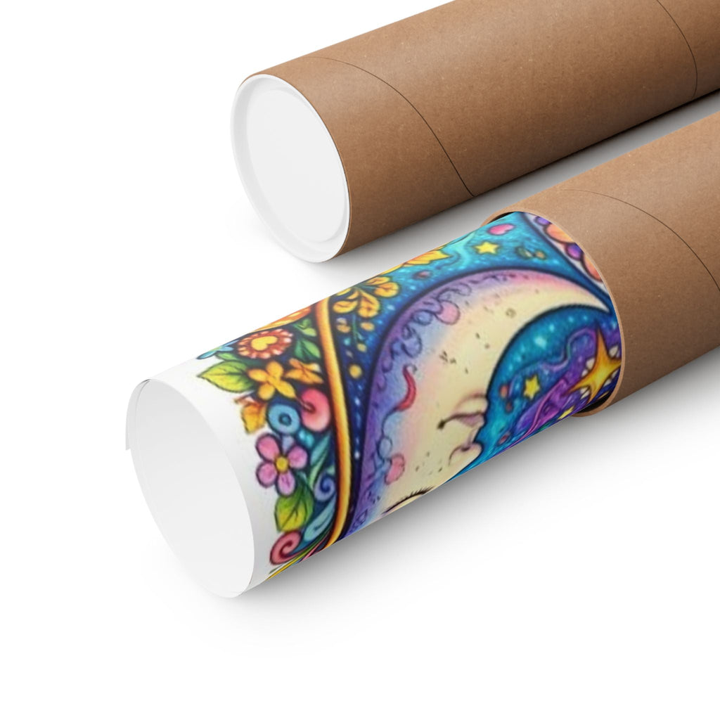 Sun & Moon Rainbow Yin-Yang Poster — Psychedelic Peace Wall Art