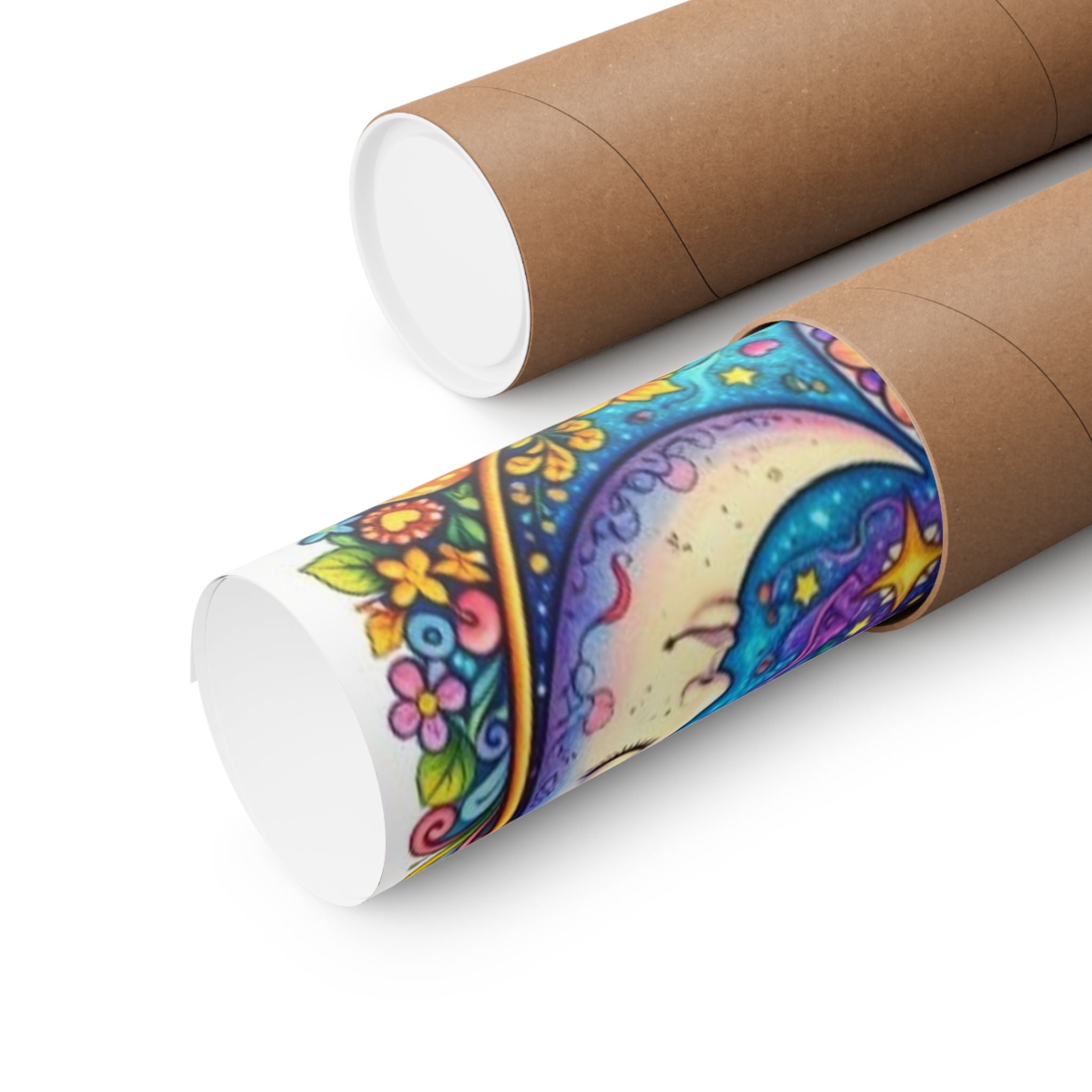 Sun & Moon Rainbow Yin-Yang Poster — Psychedelic Peace Wall Art