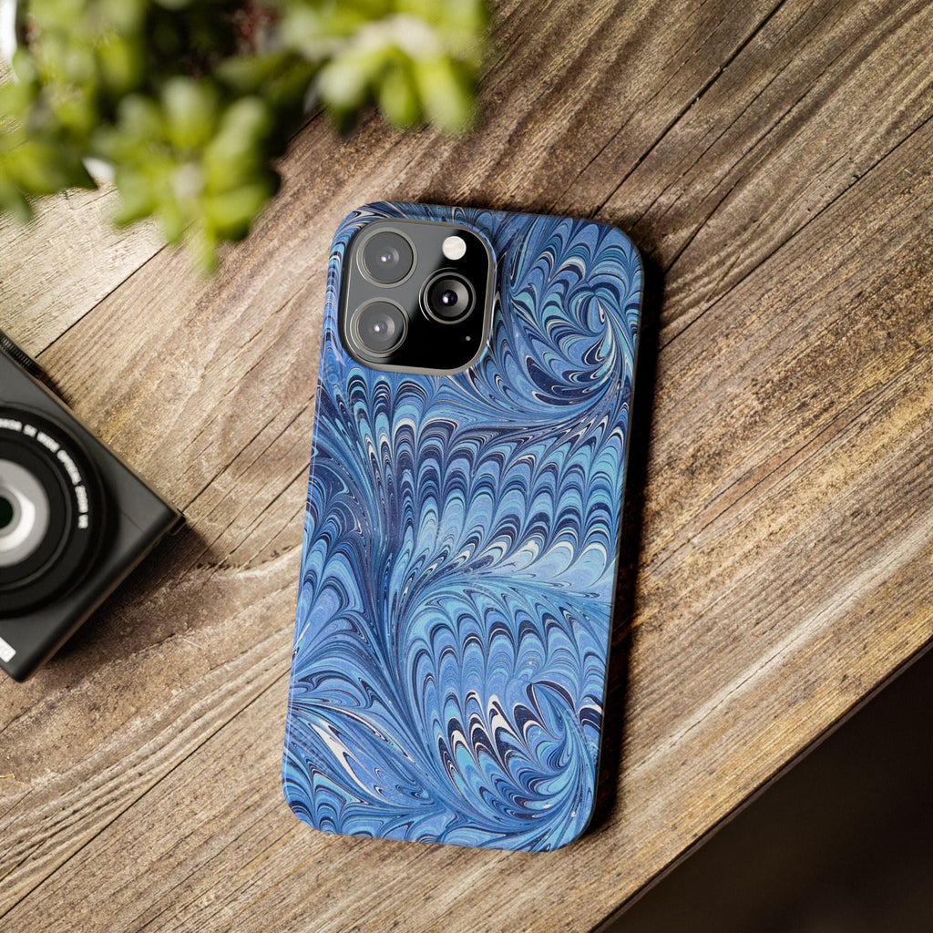 Deep Blue Italian Marbled Design Pallet Phone Case