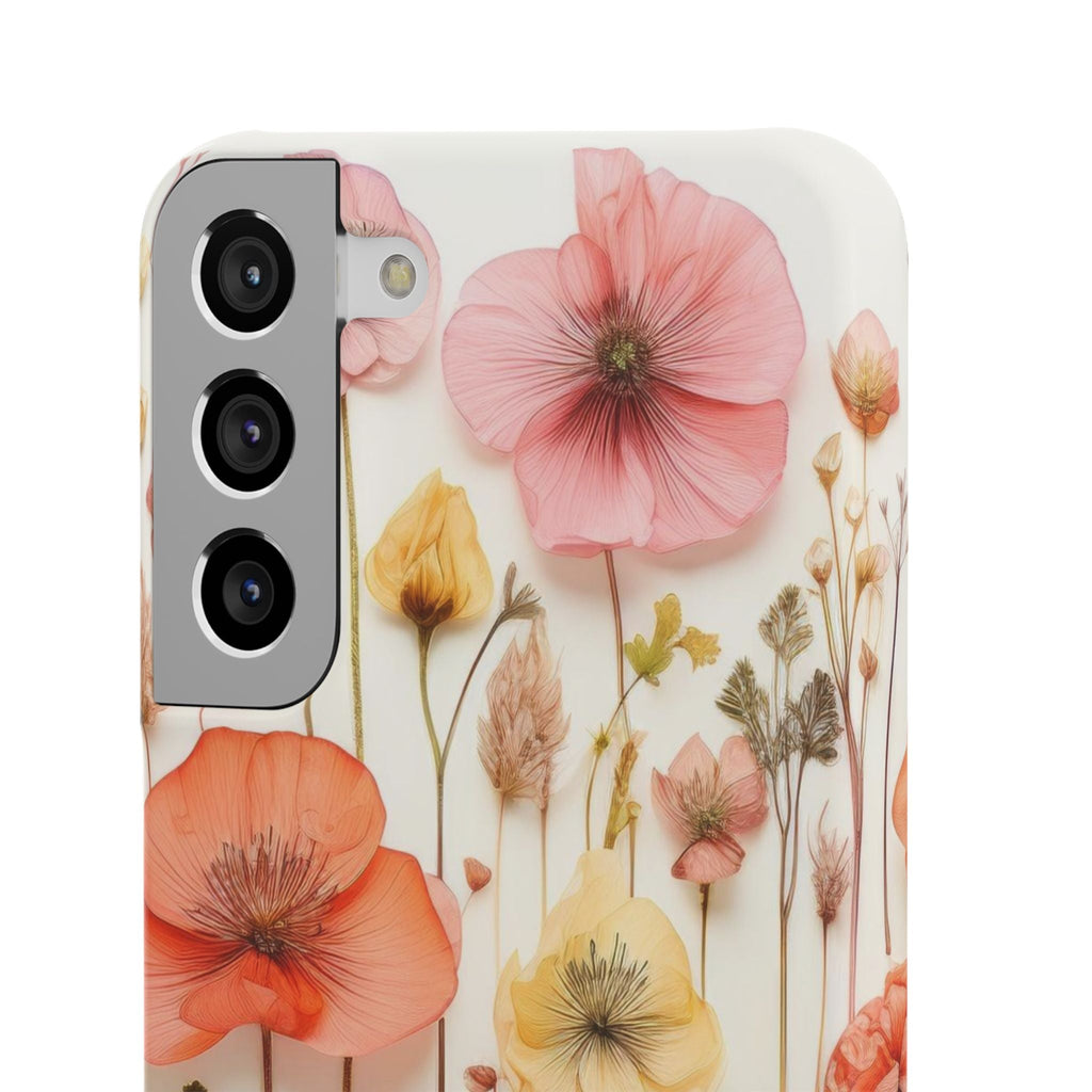 Pink Floral Pressed Flowers - Slim Case