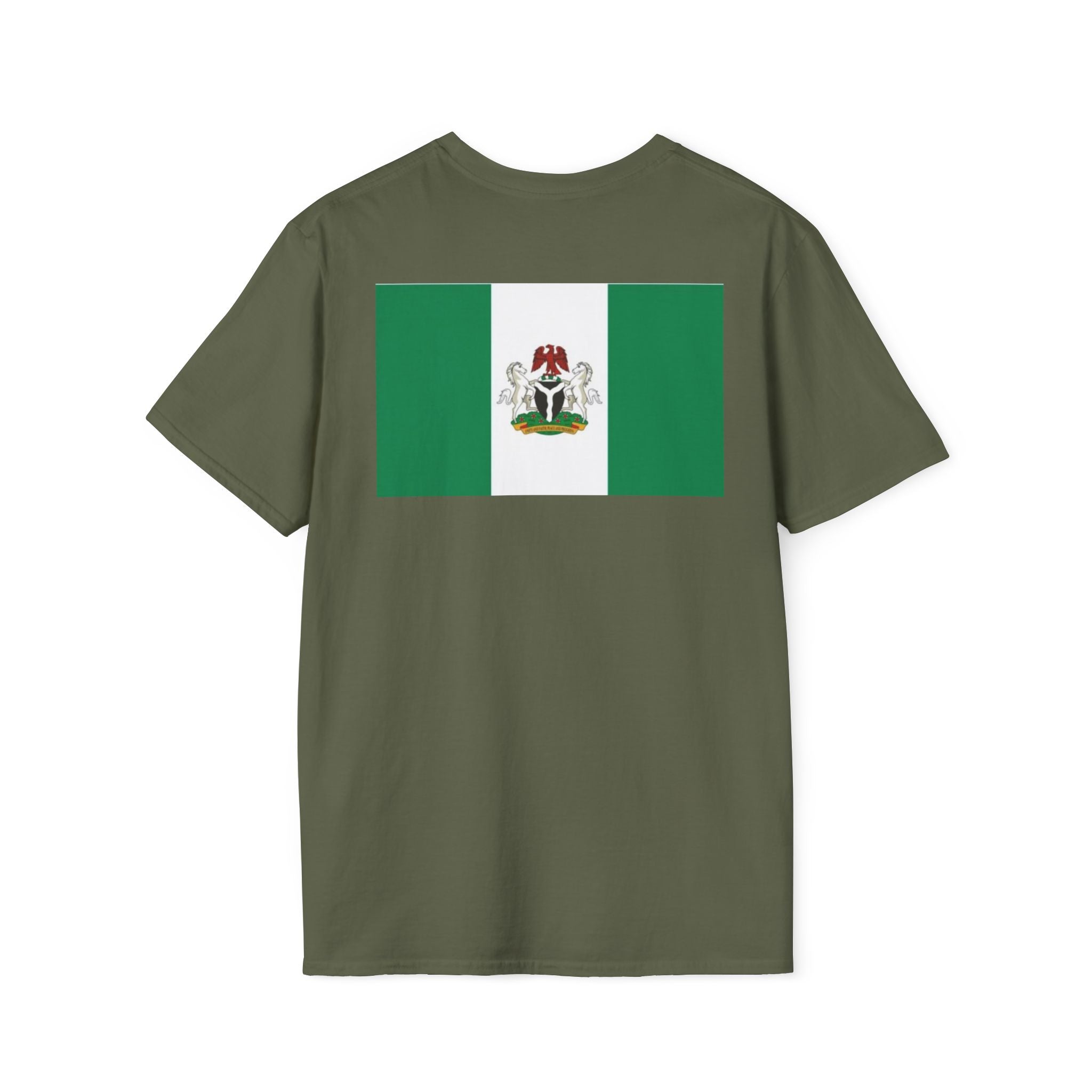 Nigeria Flag T-Shirt — Nigerian Crest Chest & Back Tee