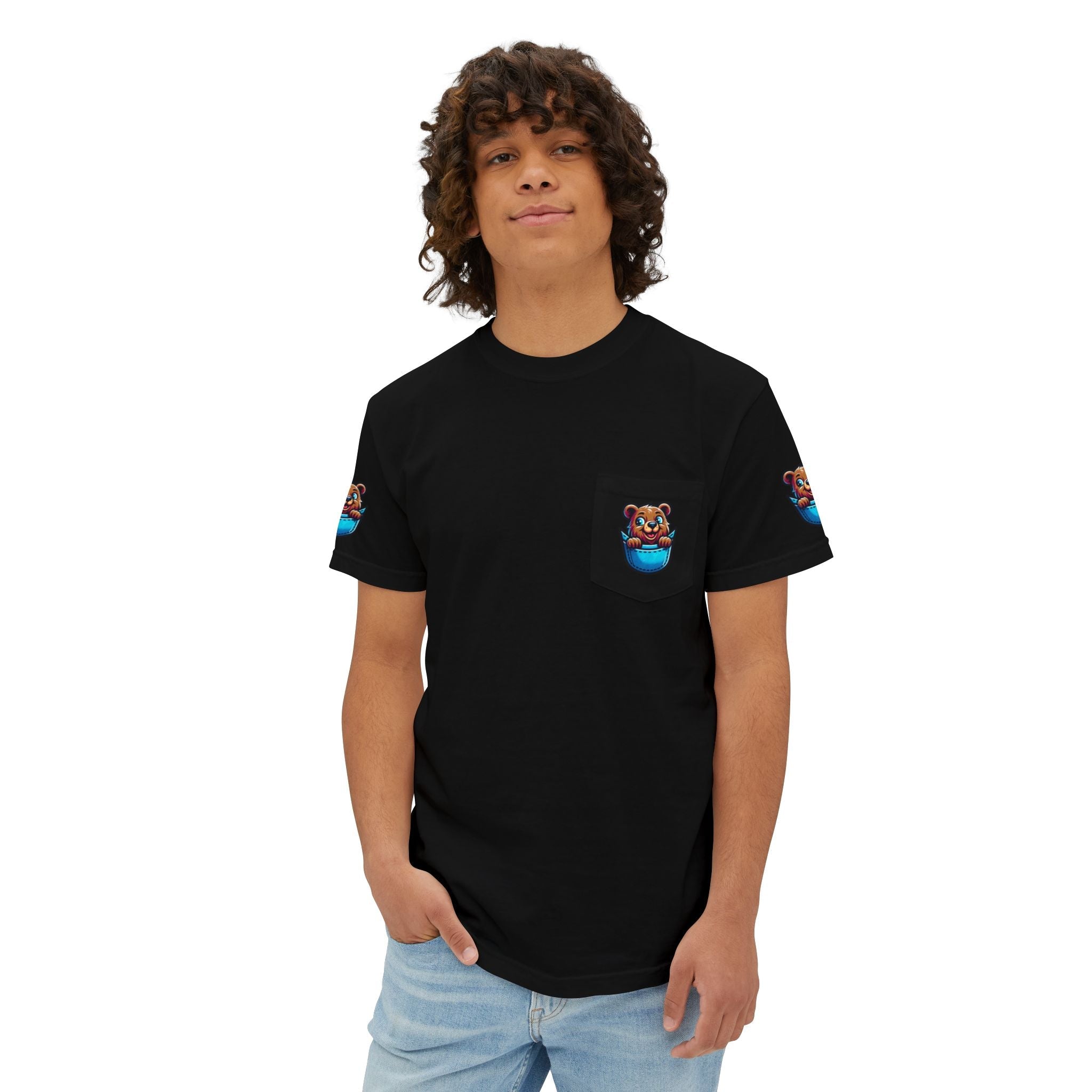 Bear In A Pocket Tee - Eco-Friendly Cotton Unisex - DipaliZ