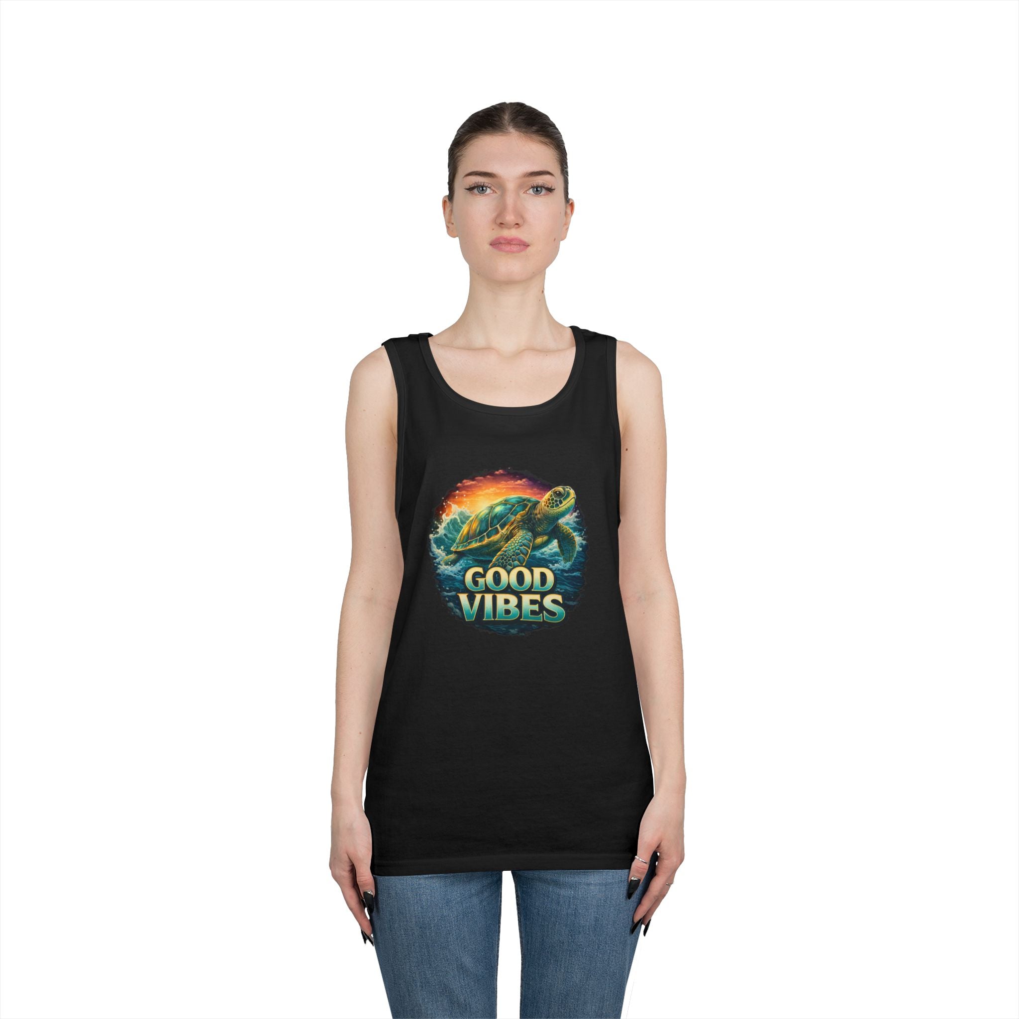 Good Vibes Turtle Tank — Surf-Inspired Beach Vacation Tank Top