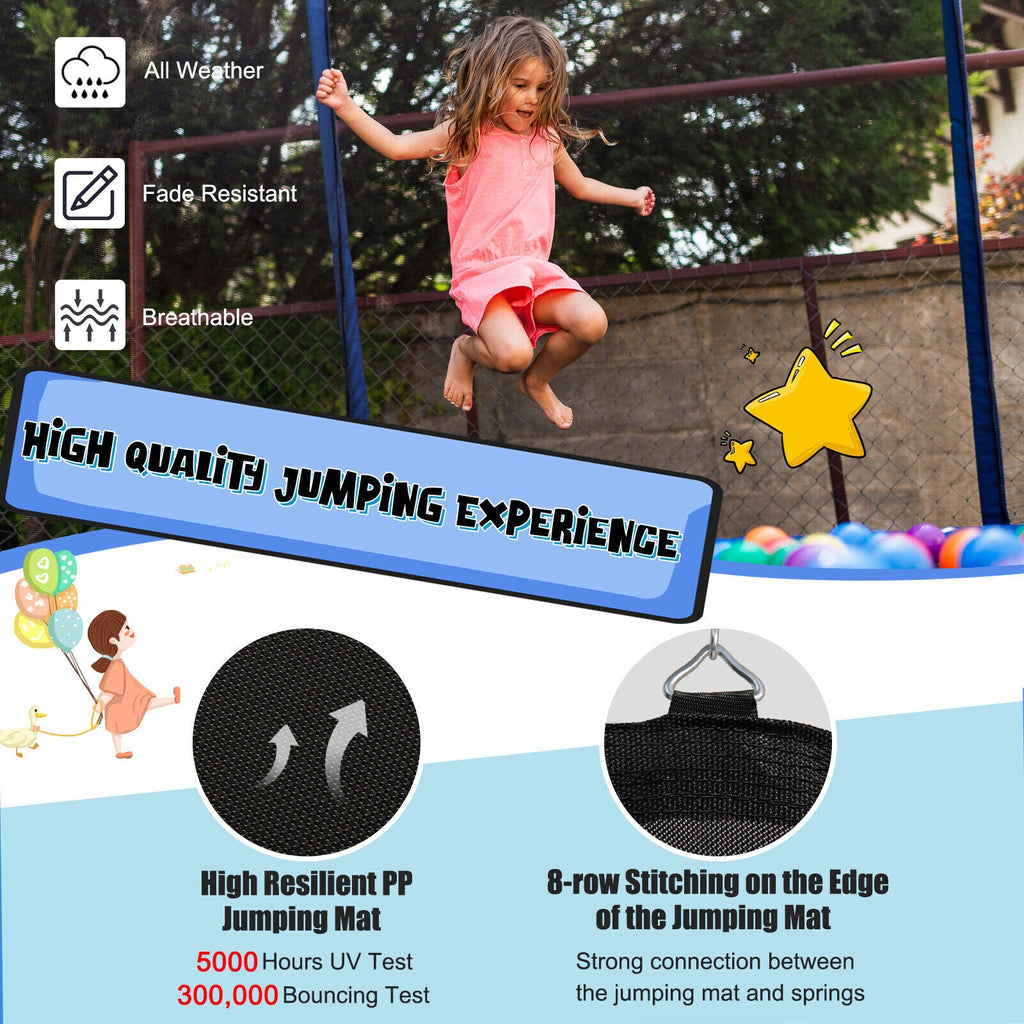 15/16 Feet Outdoor Recreational Trampoline with Enclosure Net-16 ft