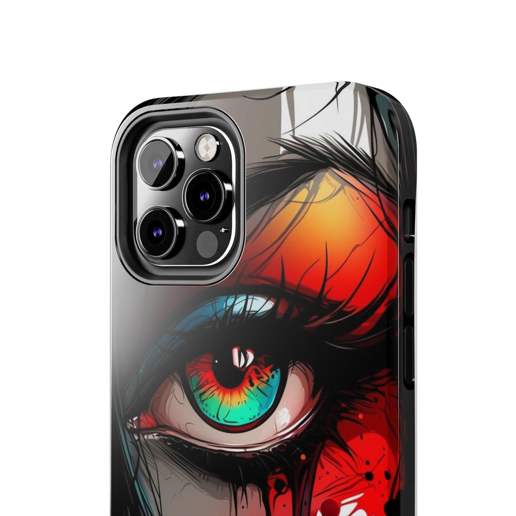 Girl Colorful Eye Painted Printed Tough Phone Case for iPhone & Samsung Galaxy - Artistic & Vibrant Design