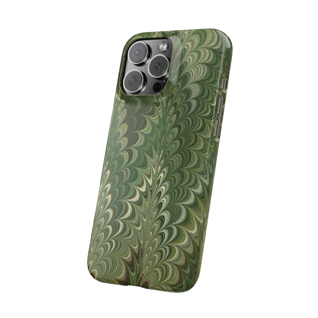 Green Marbled Phone Case