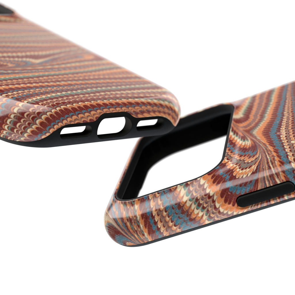 Neutrals Burgundy, Beige, Rust Hues Italian Vintage Marble Design Phone Case for Apple + Samsung
