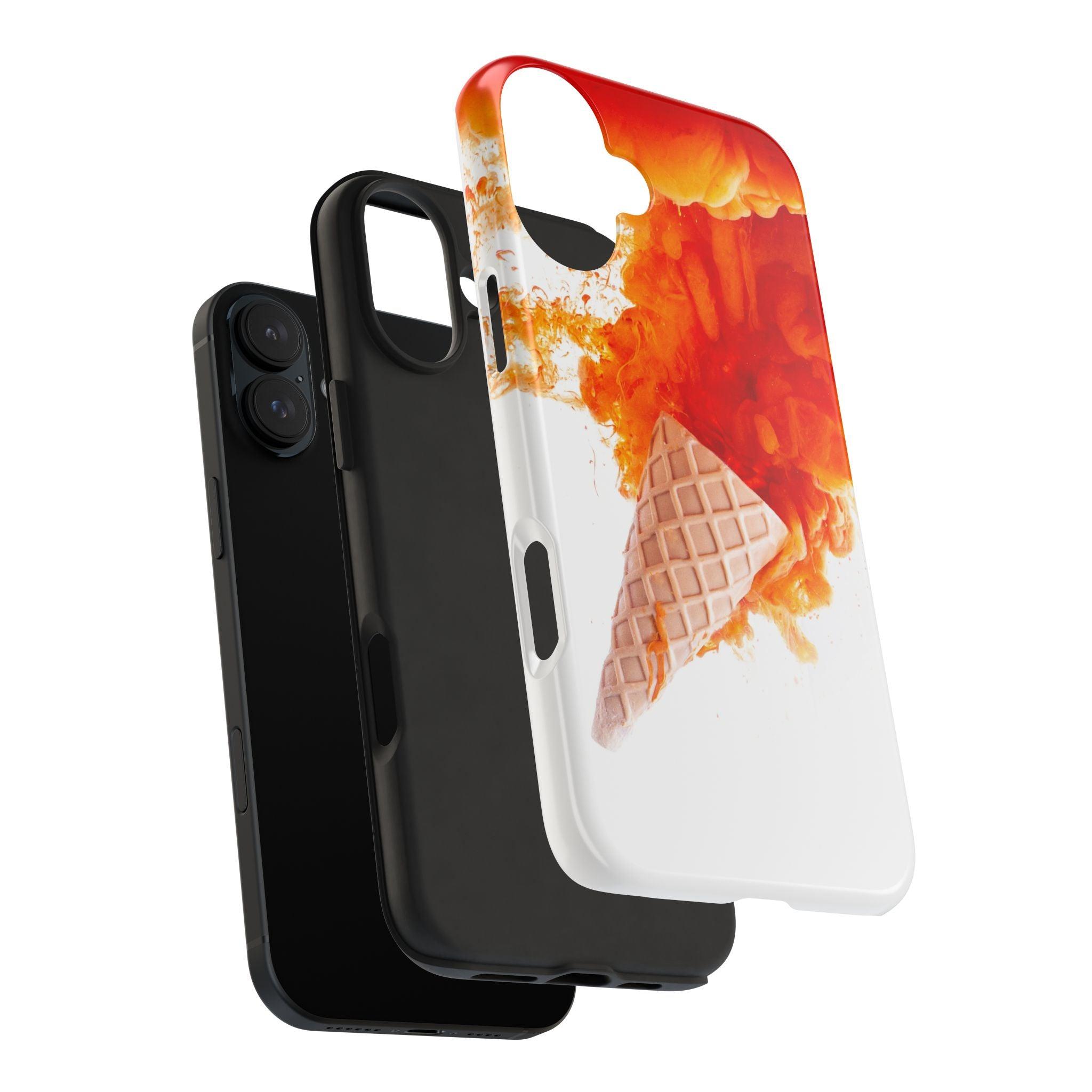 Ice Cream With Flame Of Colors Tough Phone Cases