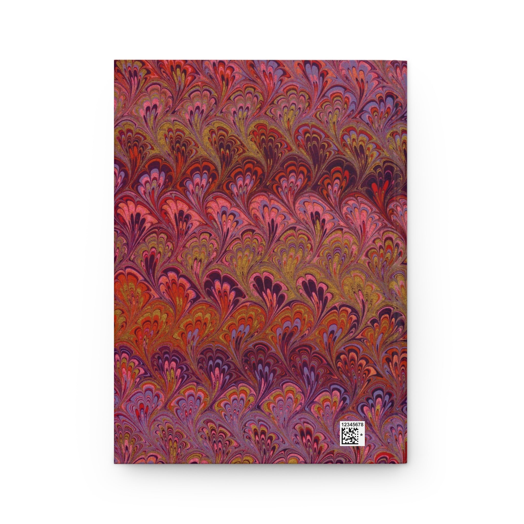 RED Vintage Italian Marble Hardcover Journal Matte, Hand-Painted Design, Artistic Notebook, Writing Diary, Lined - Unique Gift