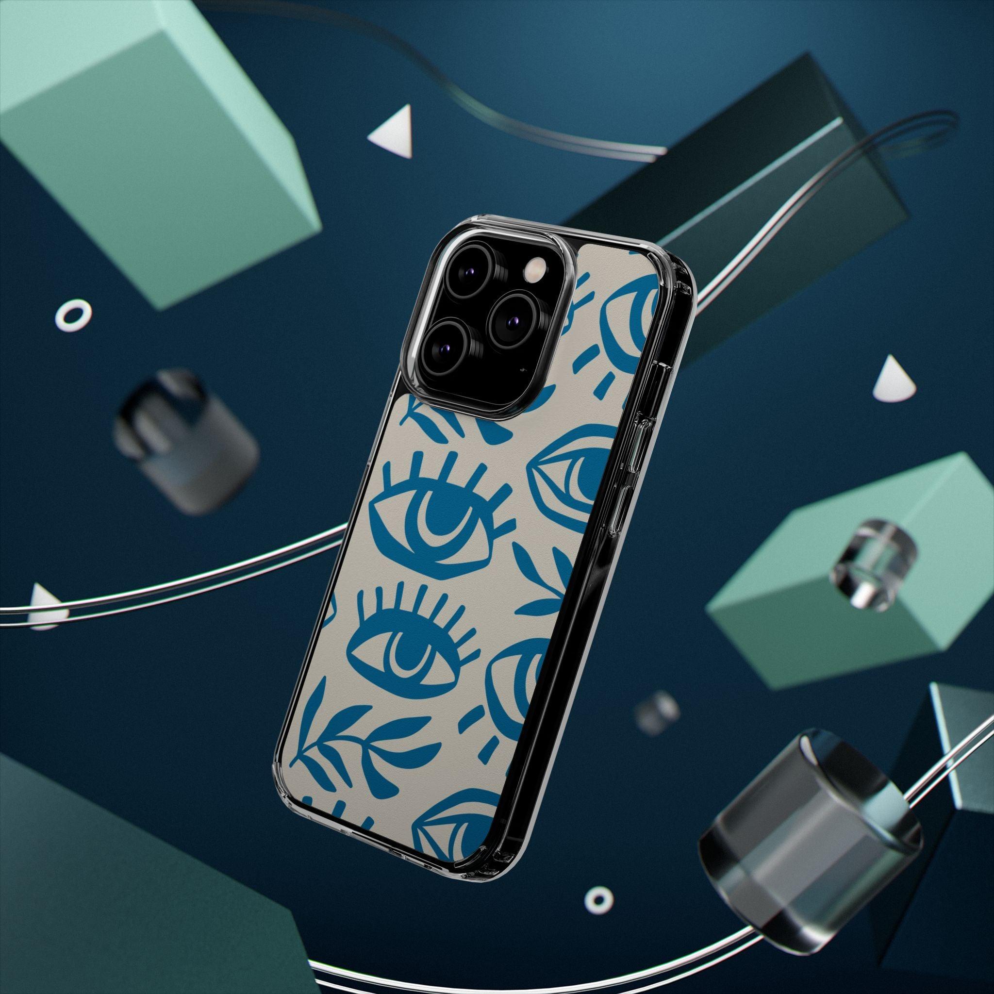 Eyes And Leaves  Pattern Clear Cases