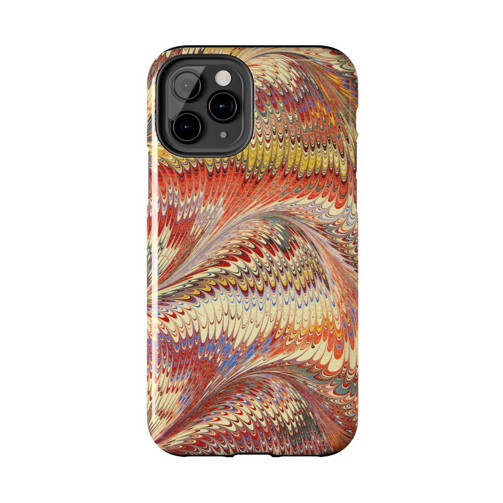 Rust and Gold Marble Italian Tough Phone Case — Durable Marbled Phone Case