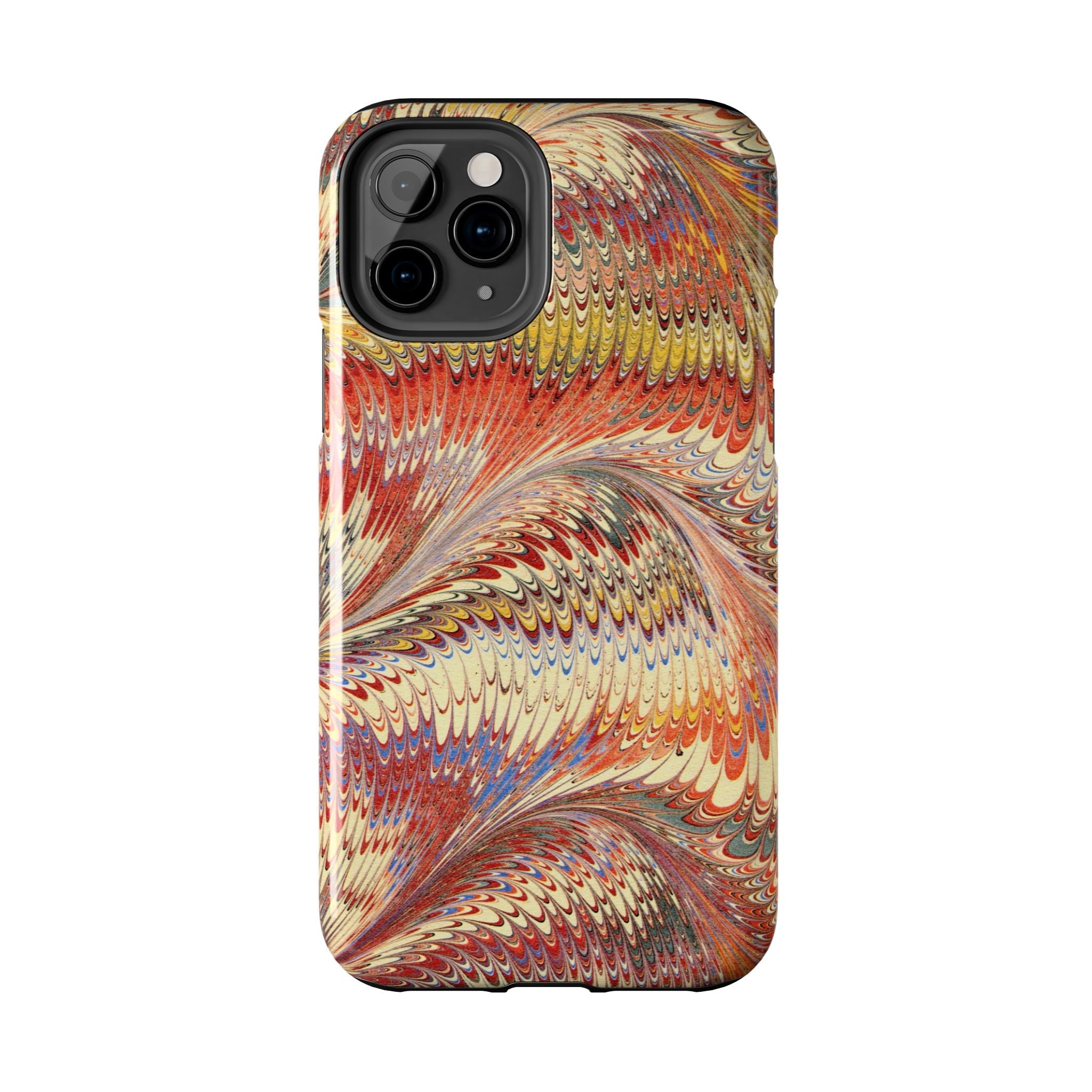 Rust and Gold Marble Italian Tough Phone Case — Durable Marbled Phone Case