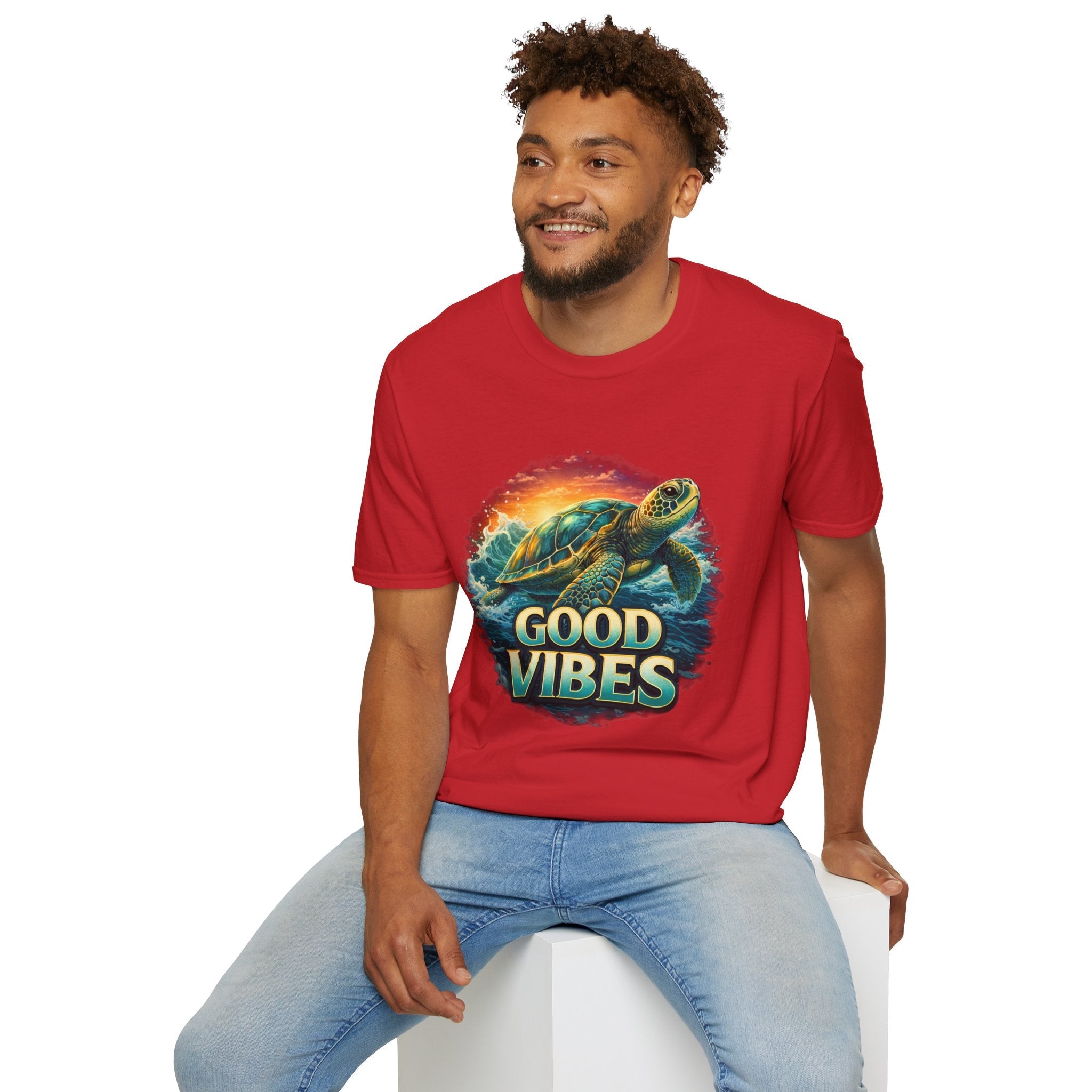 Sea Turtle 'Good Vibes' T-Shirt — Coastal Summer Surf Tee